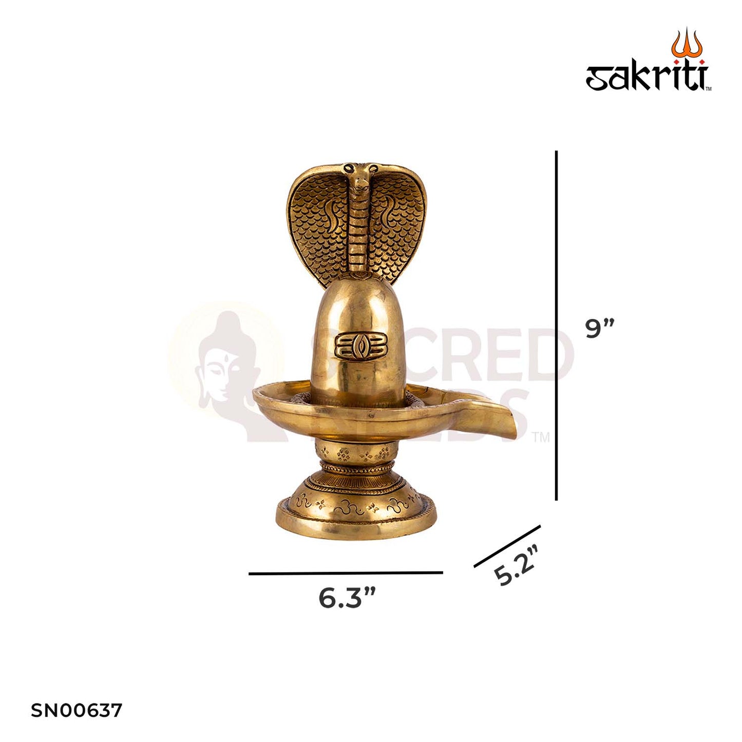 Brass Shiva Lingam – 9 Inch Height | Powerful Lingam Idol for Rudra Abhishekam, Pooja Room & Temple Use