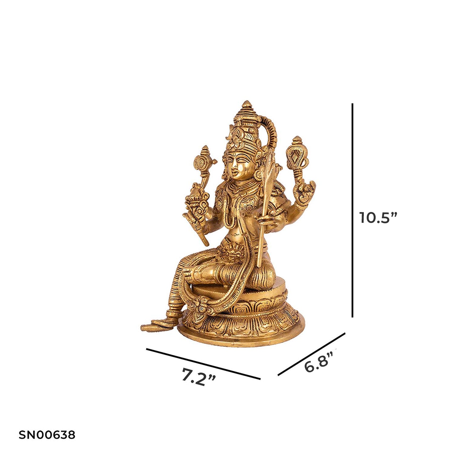 Brass Rajarajeshwari – 10.5 Inch Height | Goddess Raja Rajeswari Idol for Feminine Energy, Devotion & Worship