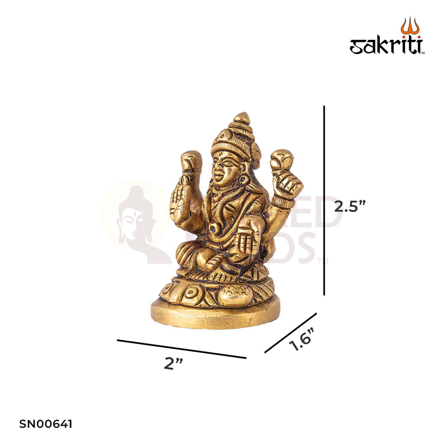 Brass Lakshmi – 2.5 Inch Height | Small Lakshmi Idol for Wealth Blessings, Locker, Wallet & Diwali Gifts