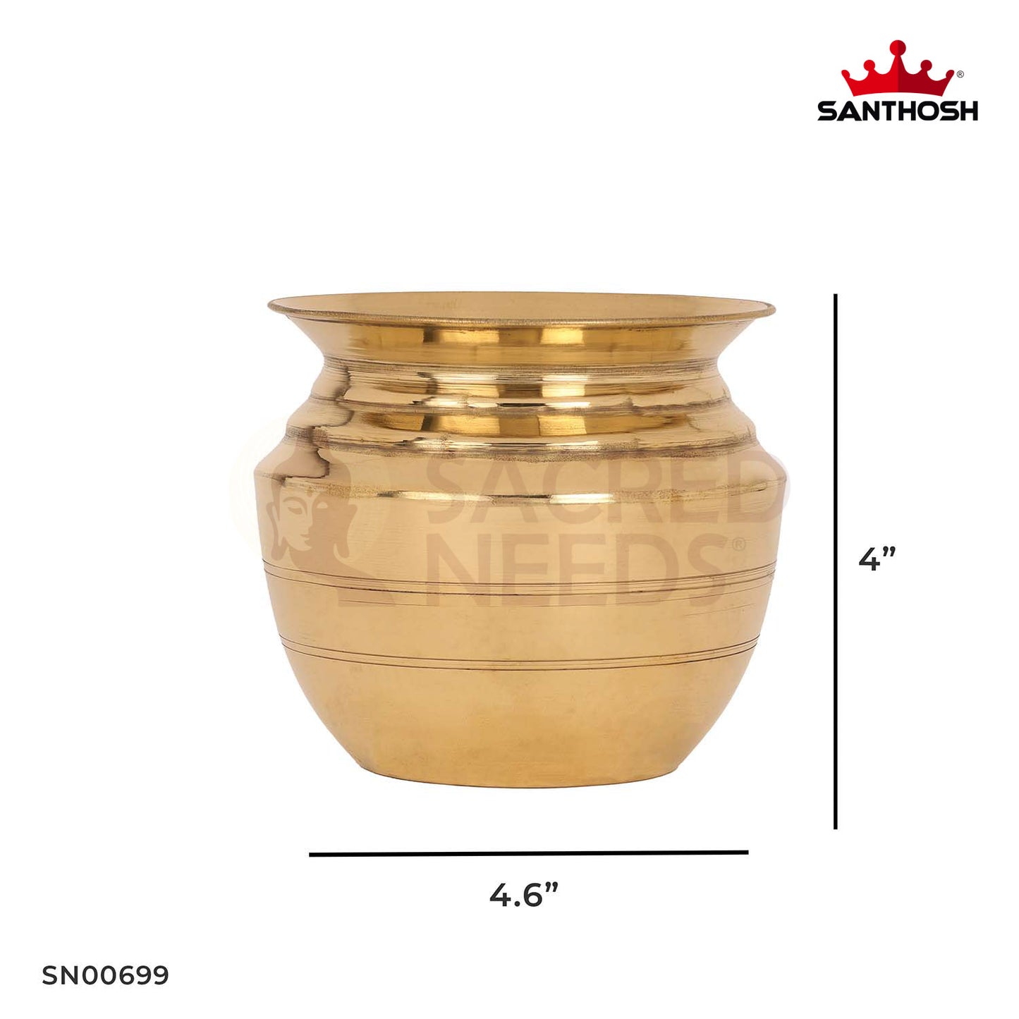 ICC Kumba Chambu – 4 Inch Height | South Indian Pooja Kalash for Holy Water Storage & Offerings