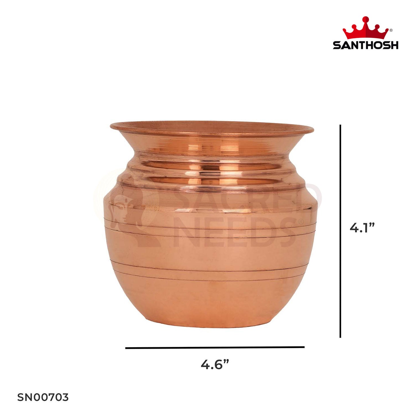 Copper Kumba Chambu – 4.1 Inch Height | Compact Copper Ritual Vessel for Temple & Housewarming Pooja