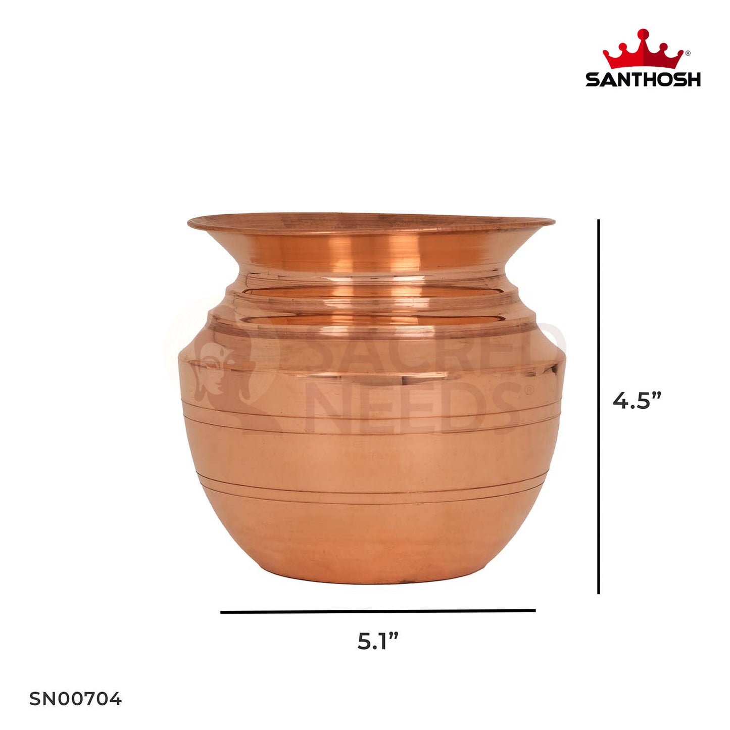 Copper Kumba Chambu – 4.5 Inch Height | Handcrafted Copper Kumbham for Puja Rooms and Ceremonial Use