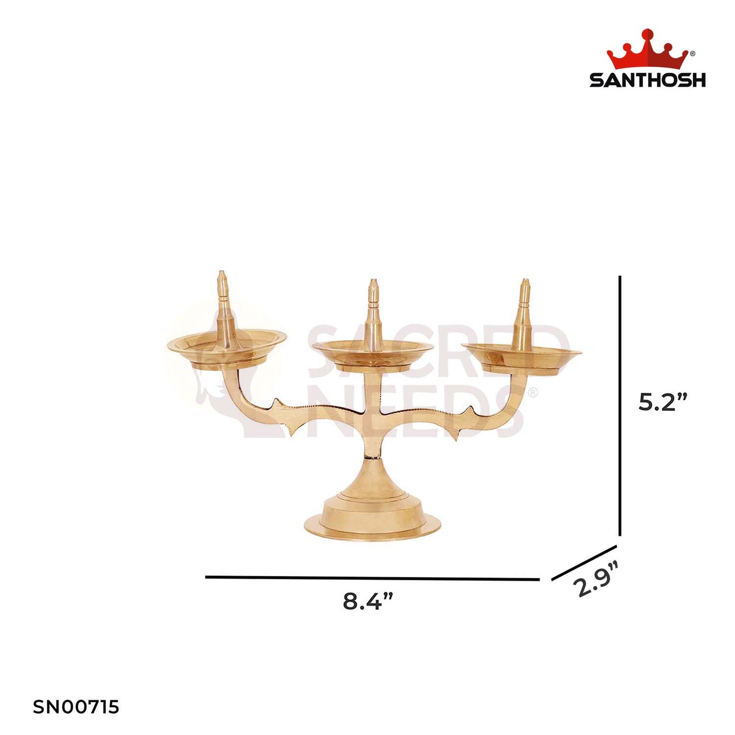 Brass Kavara/Kerala Jhad Vilakku – 8.4 Inch Length | Hanging Kerala-Style Brass Lamp for Traditional Home Decor