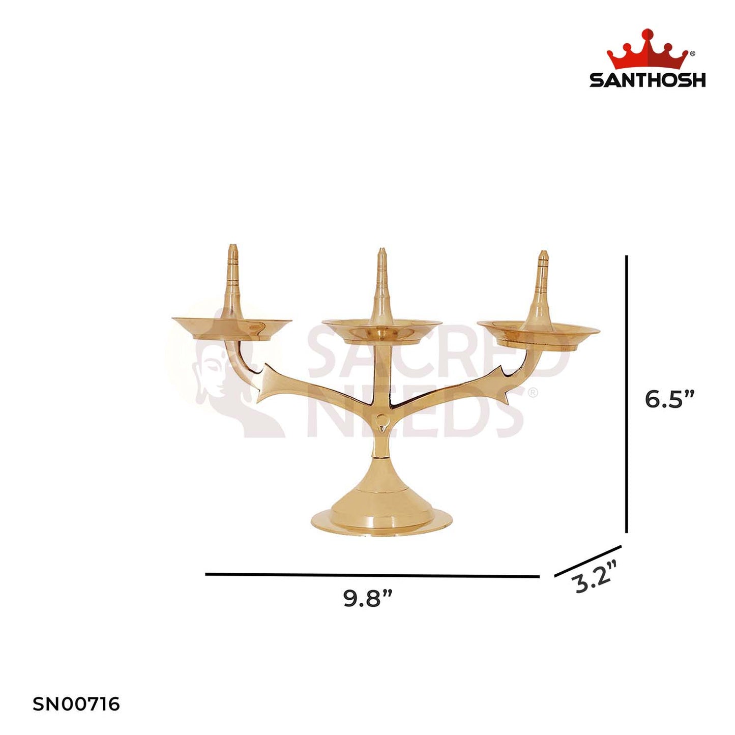 Brass Kavara/Kerala Jhad Vilakku – 9.8 Inch Length | South Indian Hanging Deepam for Mandir & Pooja Room