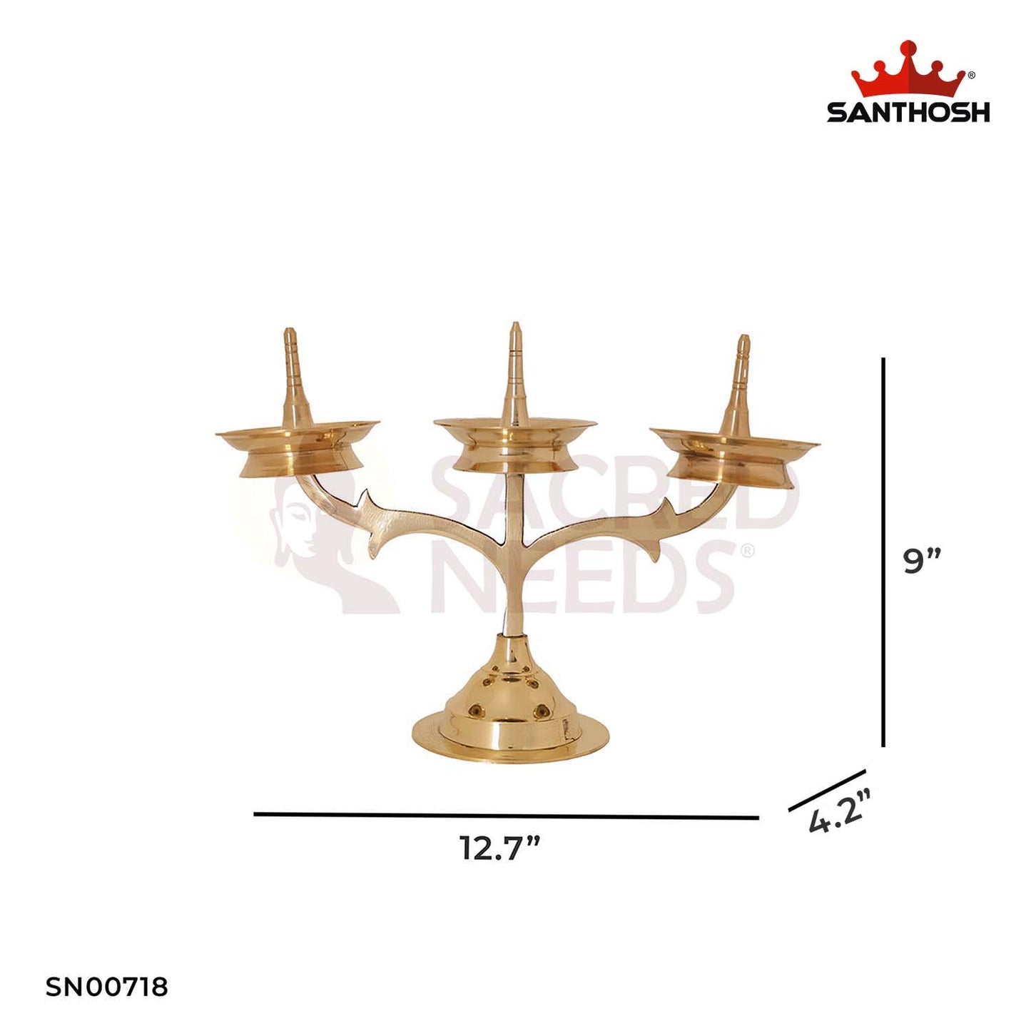 Brass Kavara/Kerala Jhad Vilakku – 12.7 Inch Length | Brass Jhalar Style Hanging Deepam for Temple Interiors
