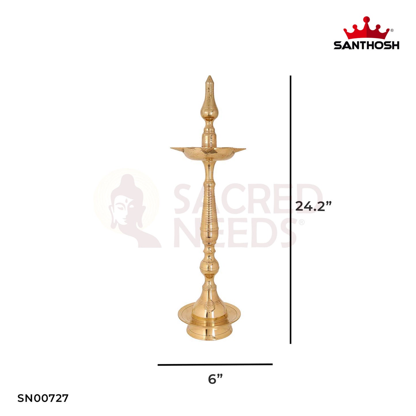 Brass Kerala Fancy Vilakku – 24.2 Inch Height | Grand Fancy Brass Deepam for Wedding Mandapam & Temple