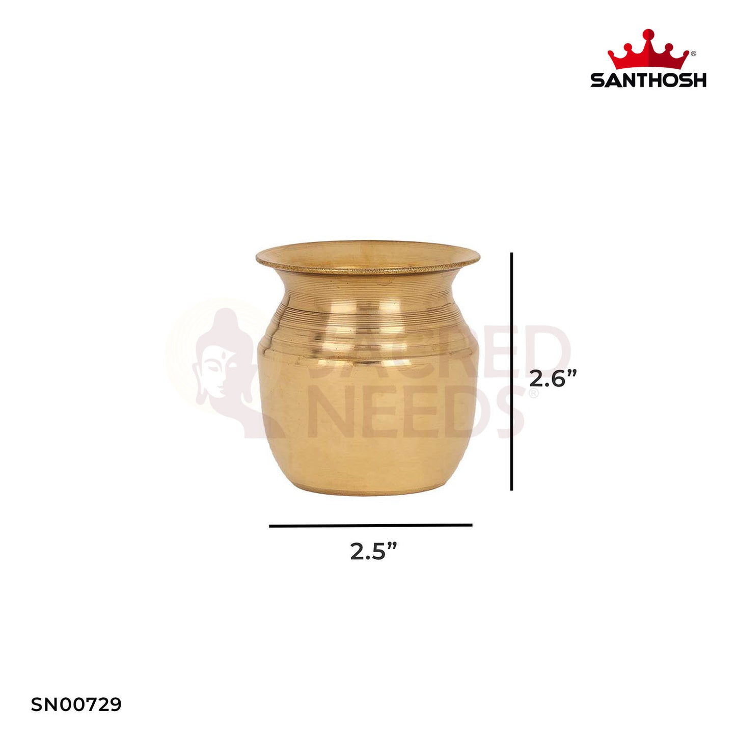 ICC Kumba Chambu – 2.6 Inch Height | Compact Ritual Pot for Kalash Setup in Daily Pooja
