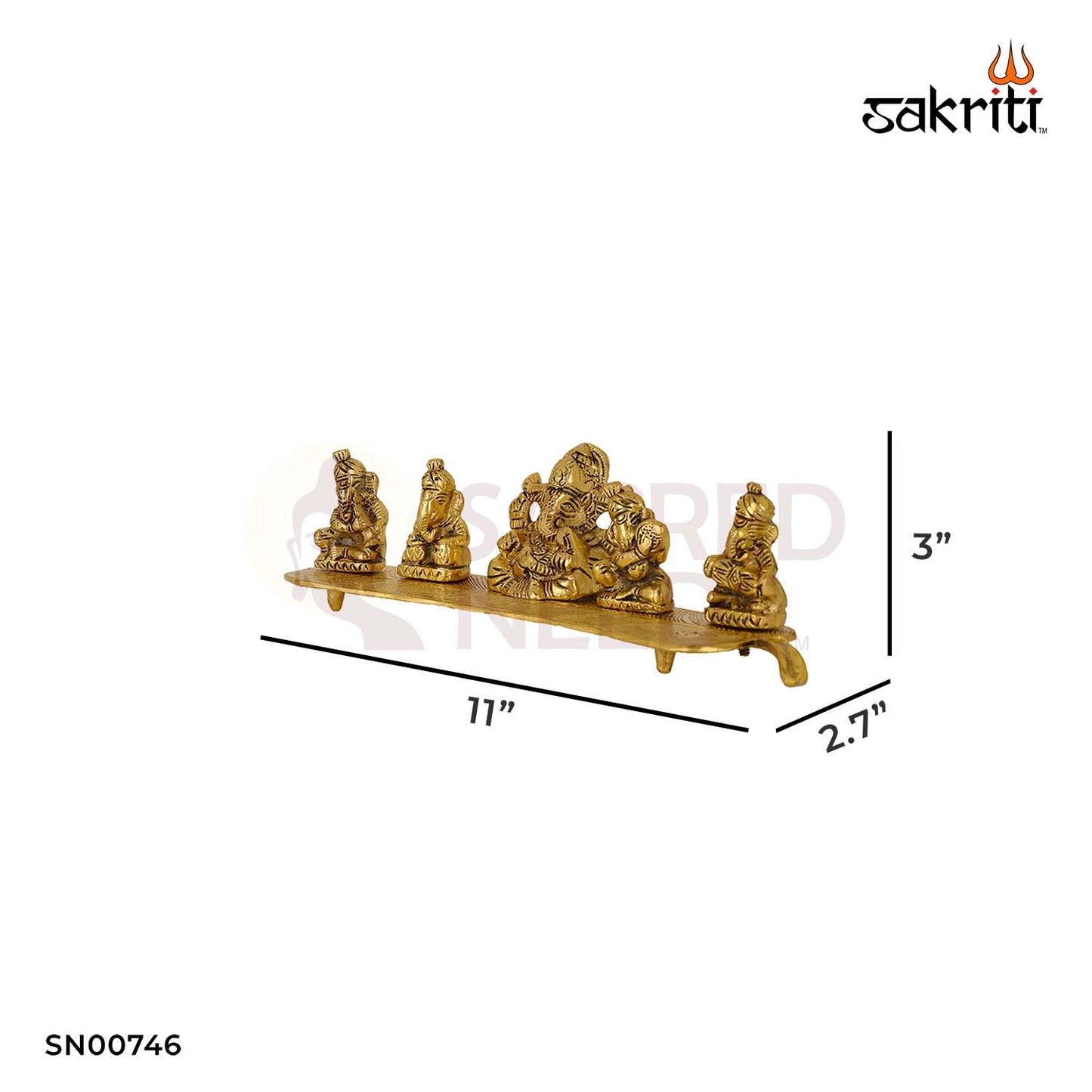 Aluminium Ganesha in Banana Leaf – 3 Inch Height | Artistic Ganpati Idol for Home Decor & Gifting