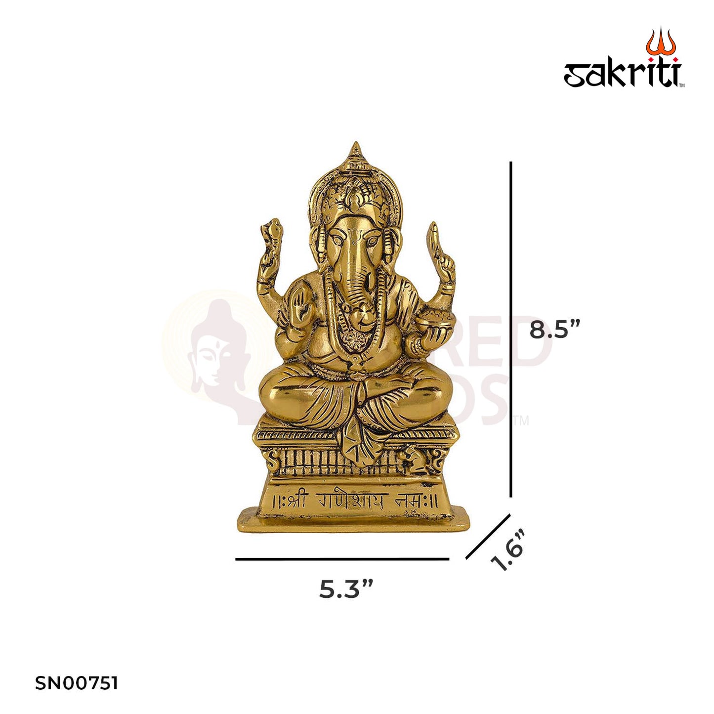 Aluminium Shri Ganesha Mounted – 8.5 Inch Height | Wall Mounted Ganesh Idol with Shri Emblem