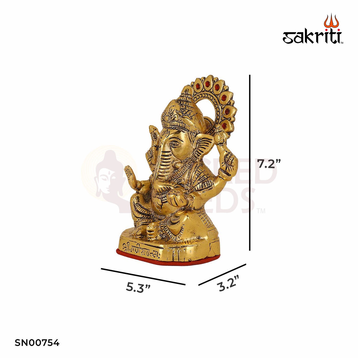 Aluminium Ganesha – 7.2 Inch Height | Classic Ganpati Idol for Worship, Festive Use & Housewarming