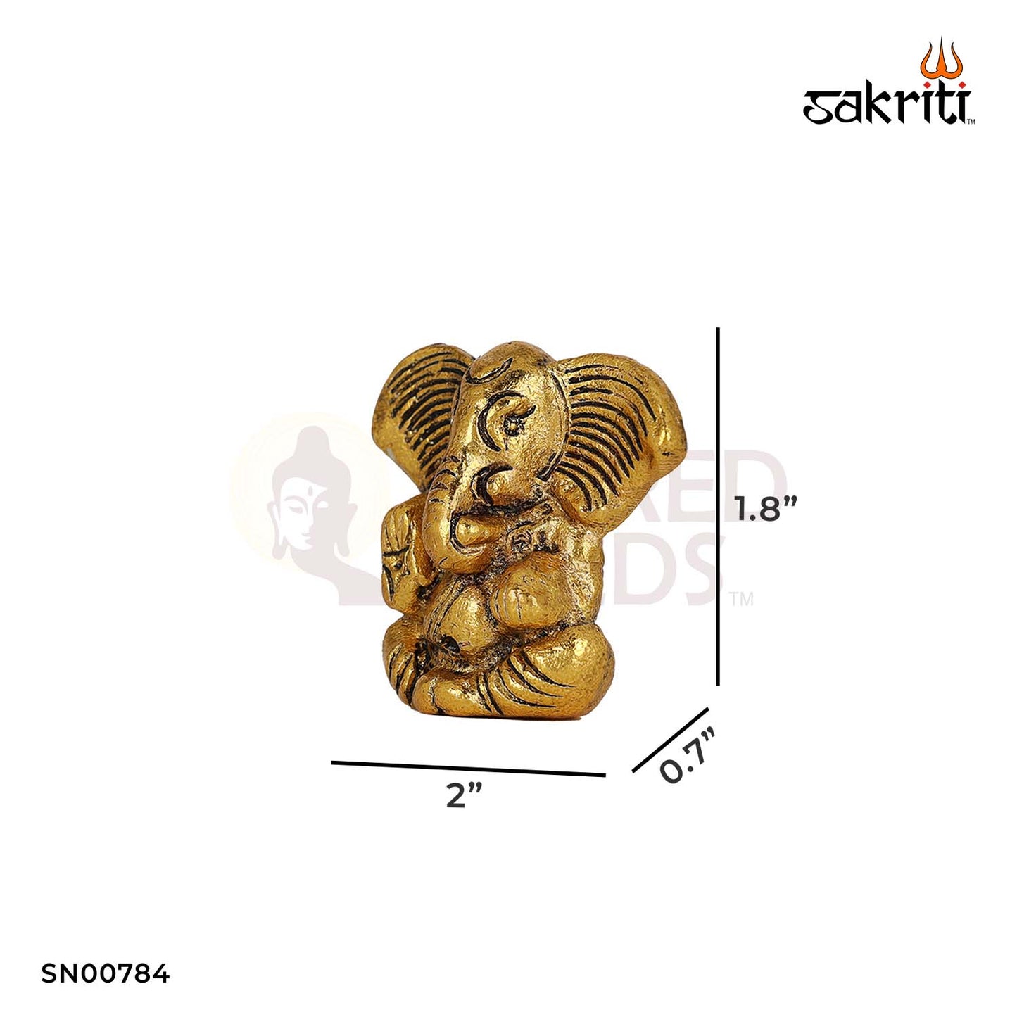 Aluminium Mini Ear Ganesha – 1.8 Inch Height | Tiny Ganesha Idol with Large Ears for Good Luck