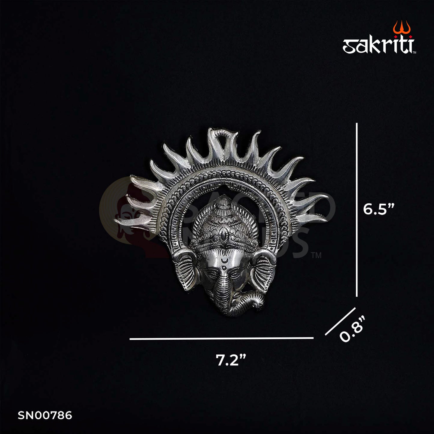 Aluminium Sun Ganesha – 6.5 Inch Height | Sun-Themed Ganesha Idol for Positive Energy & Decor