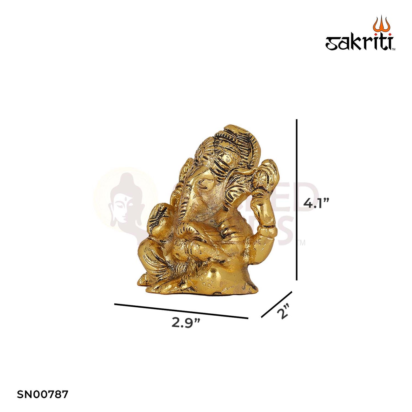 Aluminium Those Ganesha – 4.1 Inch Height | Seated Ganpati Idol with Relaxed Posture for Decor
