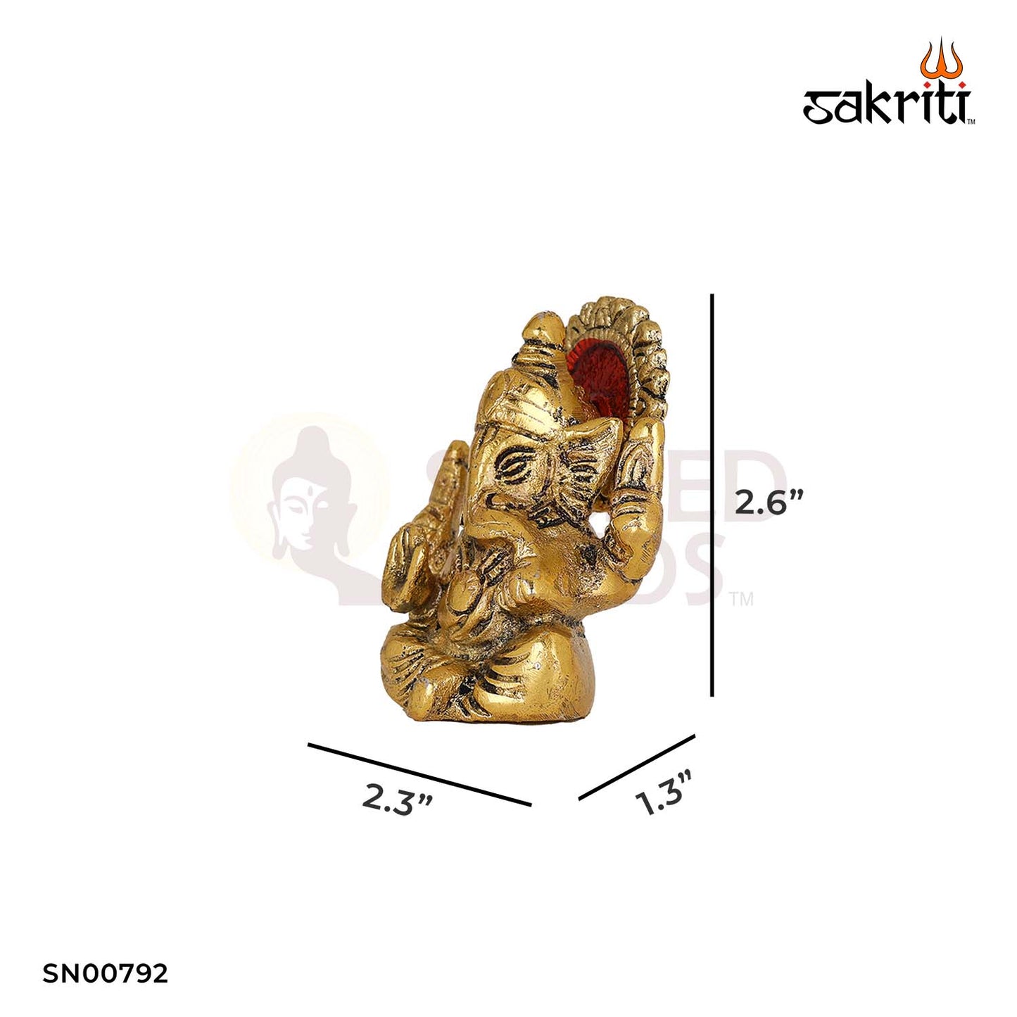 Aluminium Those Chakra Ganesha – 2.6 Inch Height | Mini Ganpati Idol with Chakra Design for Peace & Decor