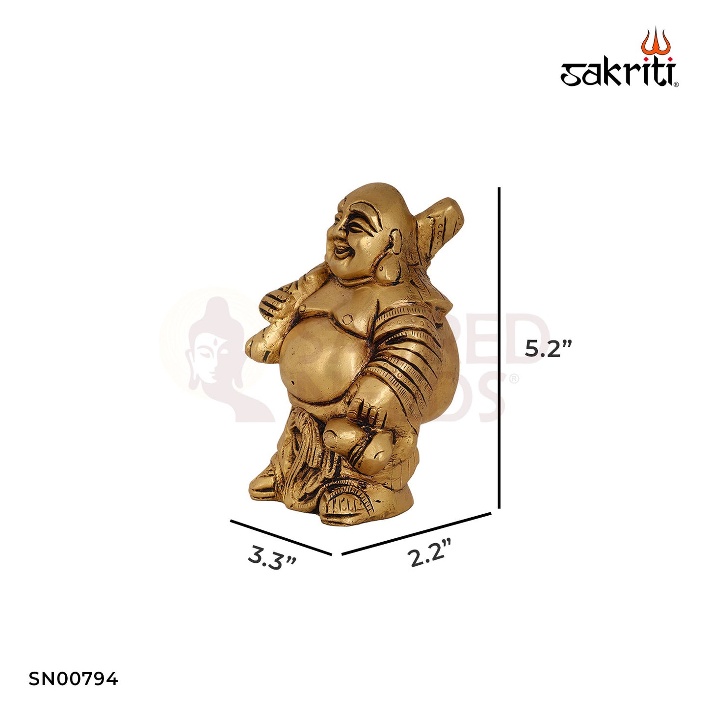 Brass Happy Man with Bag – 5.2 Inch Height | Joyful Statue for Home Decor & Blessings