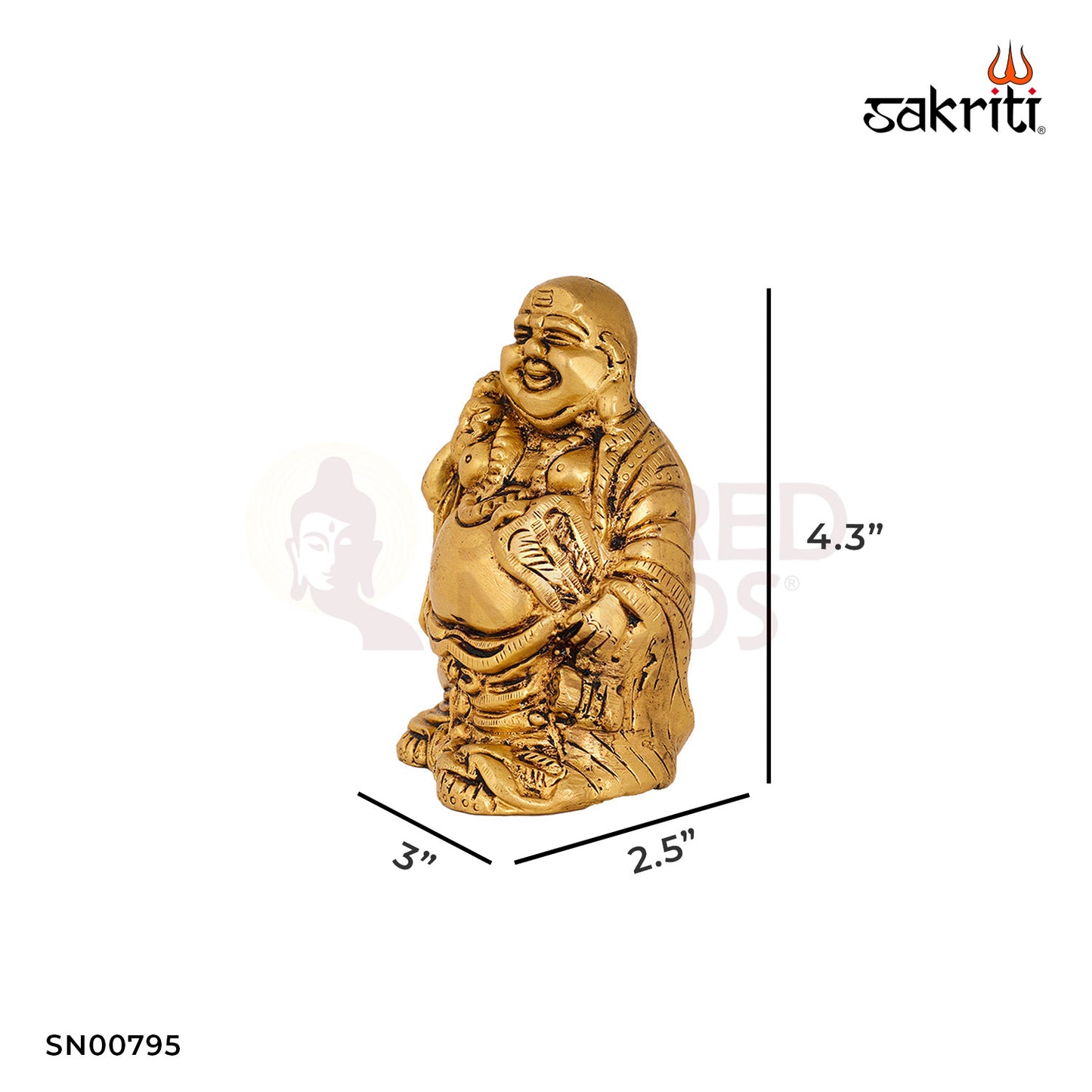 Brass Happy Man with Fan – 4.3 Inch Height | Cheerful Figurine Holding a Fan for Home & Pooja