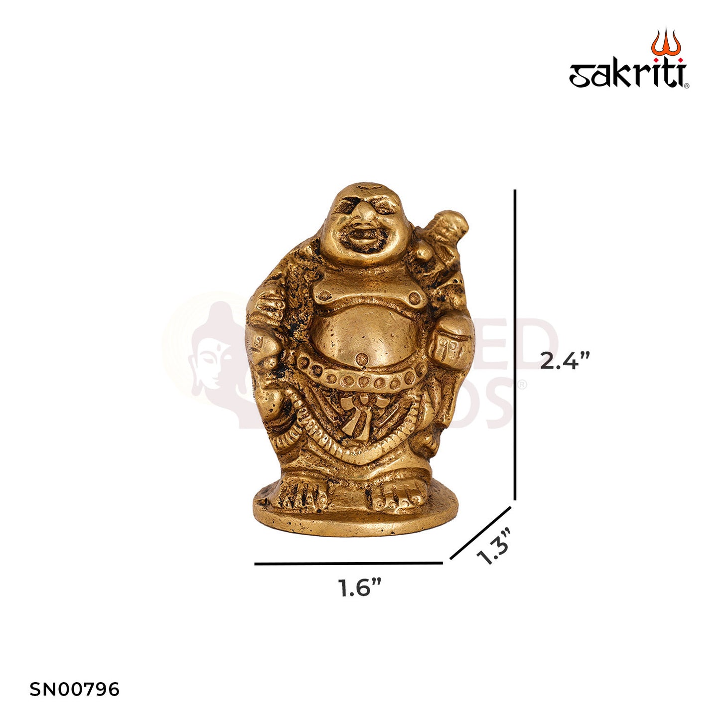 Brass Happy Man with Bag – 2.4 Inch Height | Smiling Figurine with Bag for Home & Gift Decoration