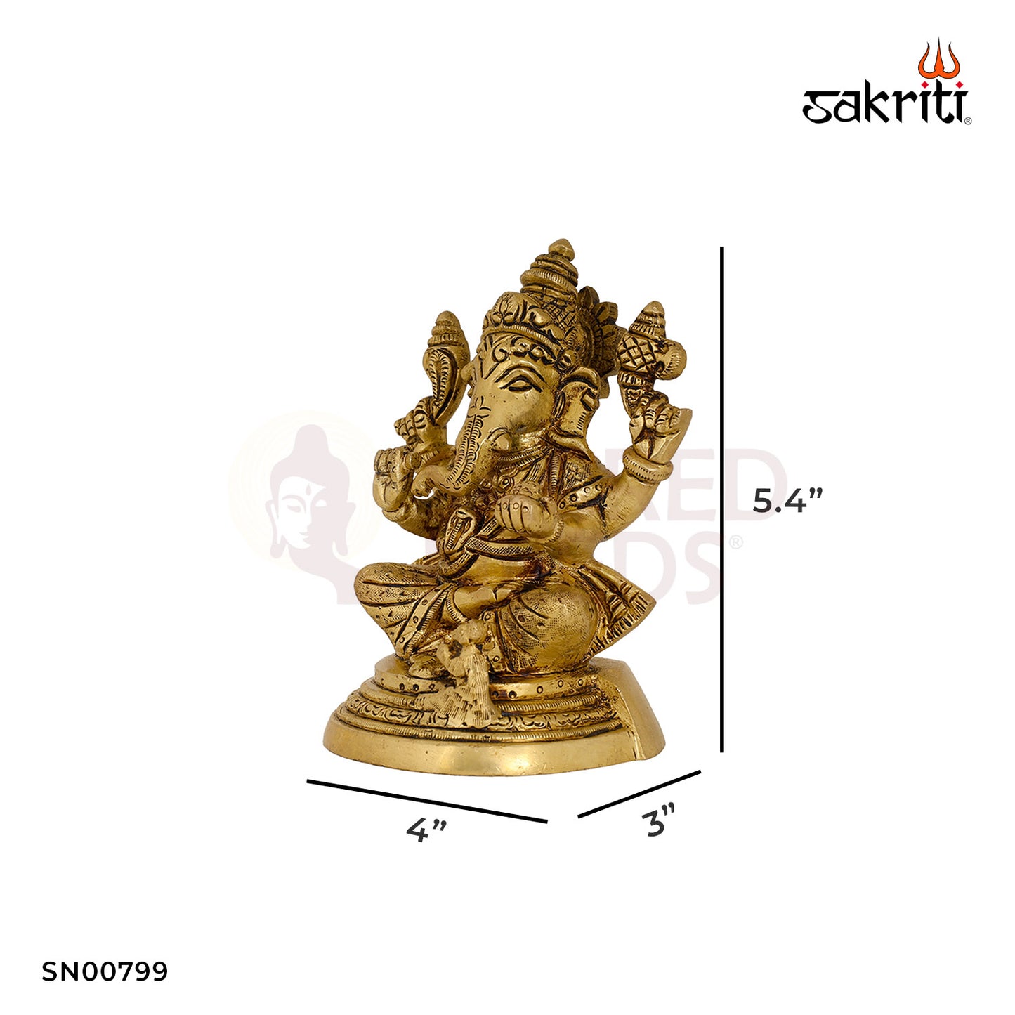 Brass Ganeshan – 5.4 Inch Height | Ganesha Idol for Pooja, Home & Office Decor