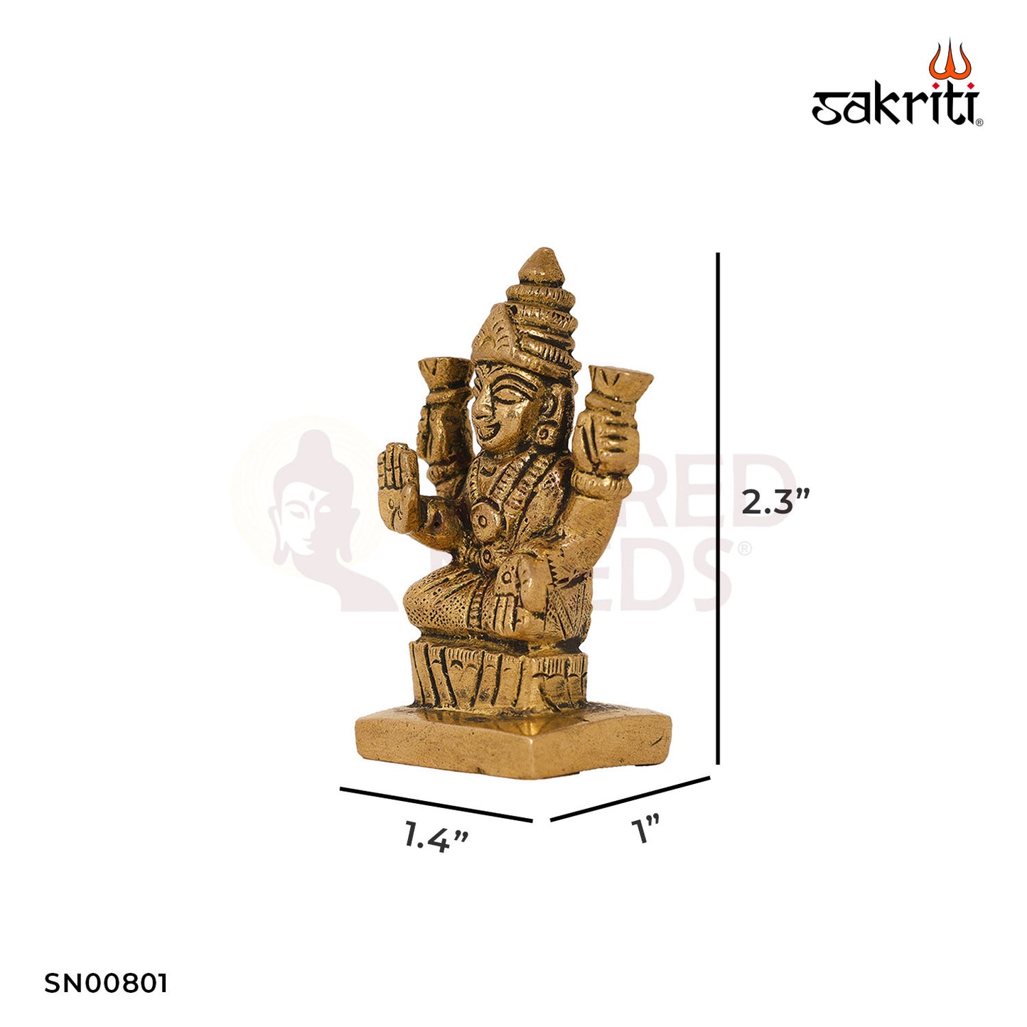 Brass Lakshmi – 2.3 Inch Height | Goddess Lakshmi Idol for Prosperity & Blessings