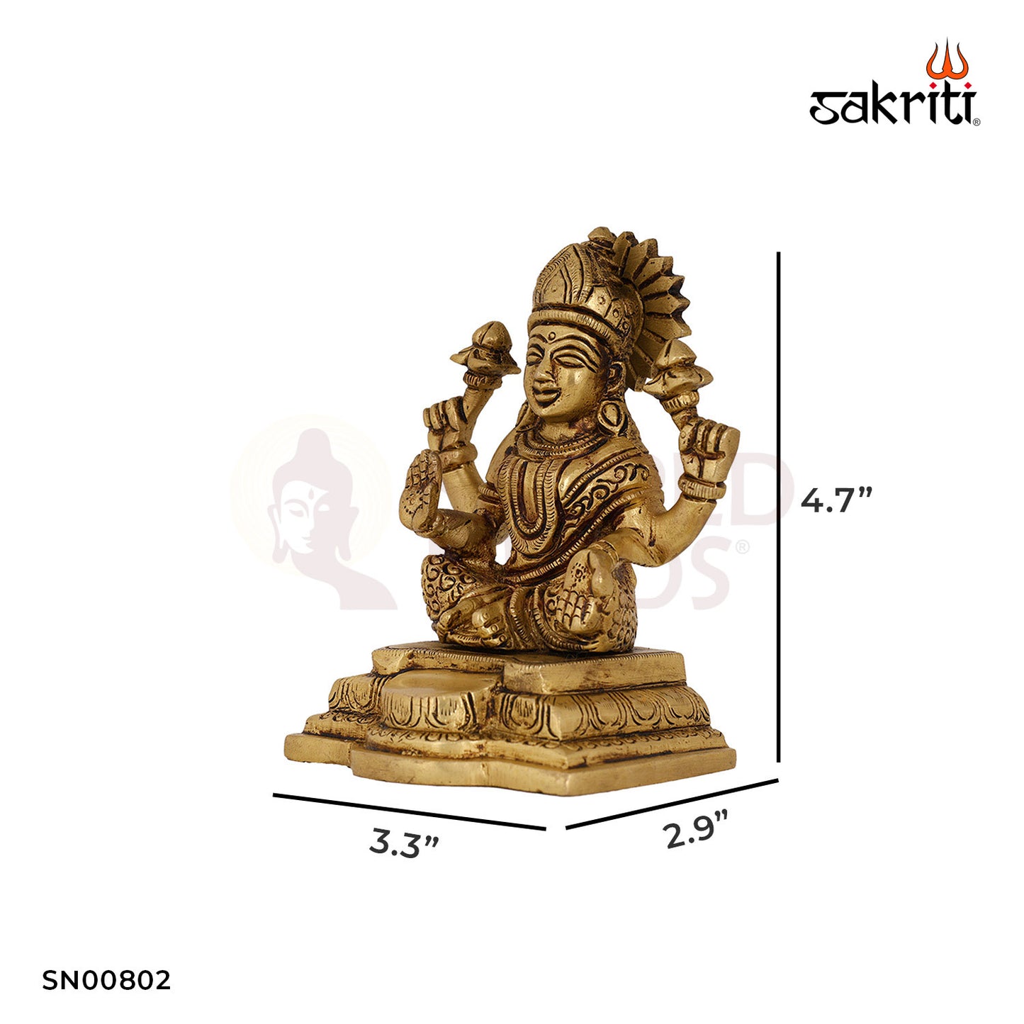 Brass Lakshmi – 4.7 Inch Height | Goddess Lakshmi Idol for Home Temple & Gifting
