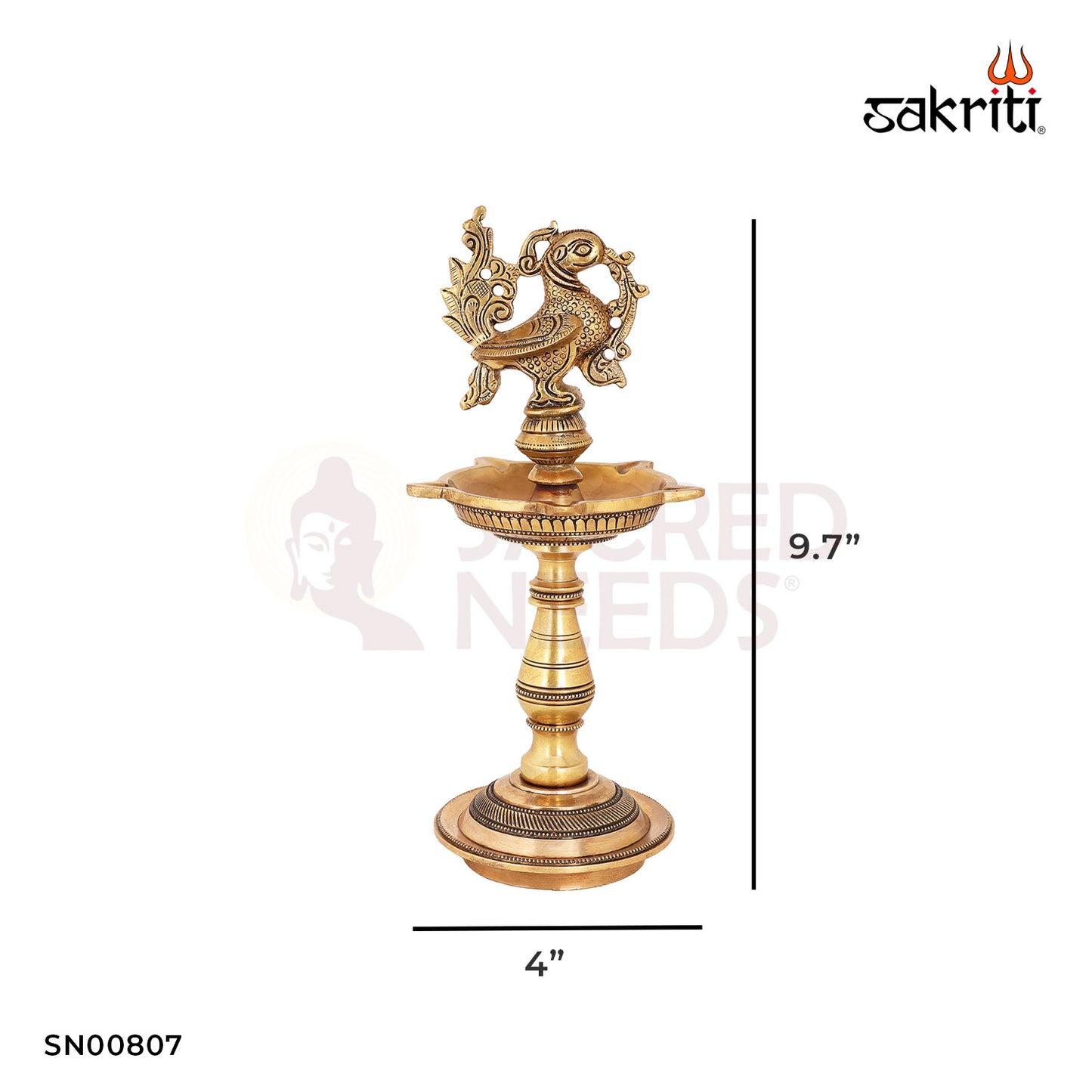 Brass Annam Vilakku – 9.7 Inch Height | Traditional Annam Oil Lamp for Temple & Rituals