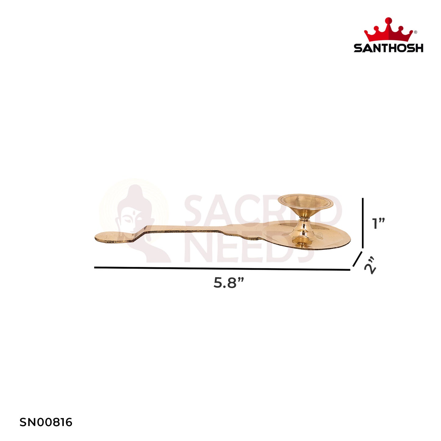 Brass Palghat Arti – 1 Inch Height | Small Arti Plate for Pooja & Offerings