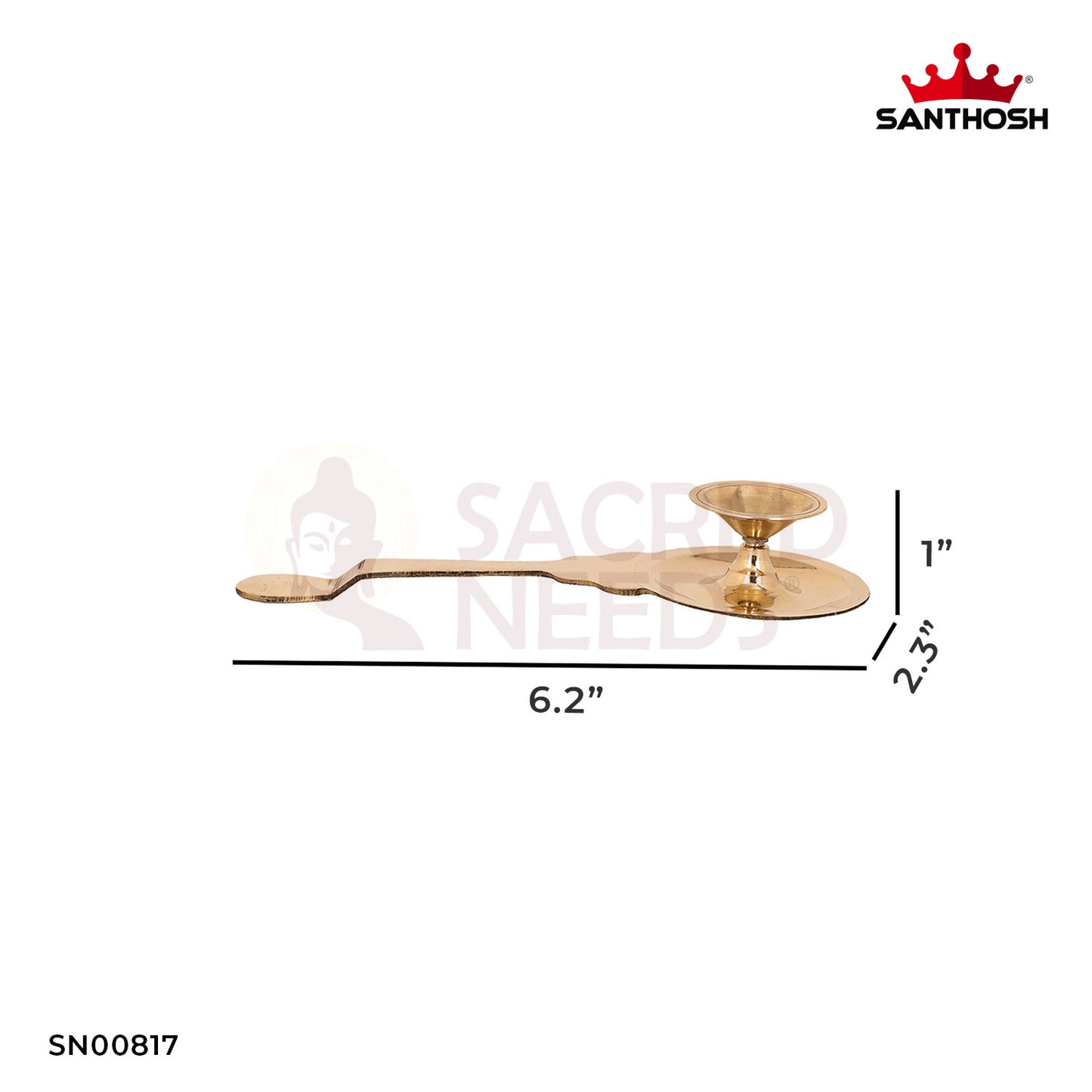 Brass Palghat Arti – 1 Inch Height | Compact Arti Plate for Daily Worship & Rituals