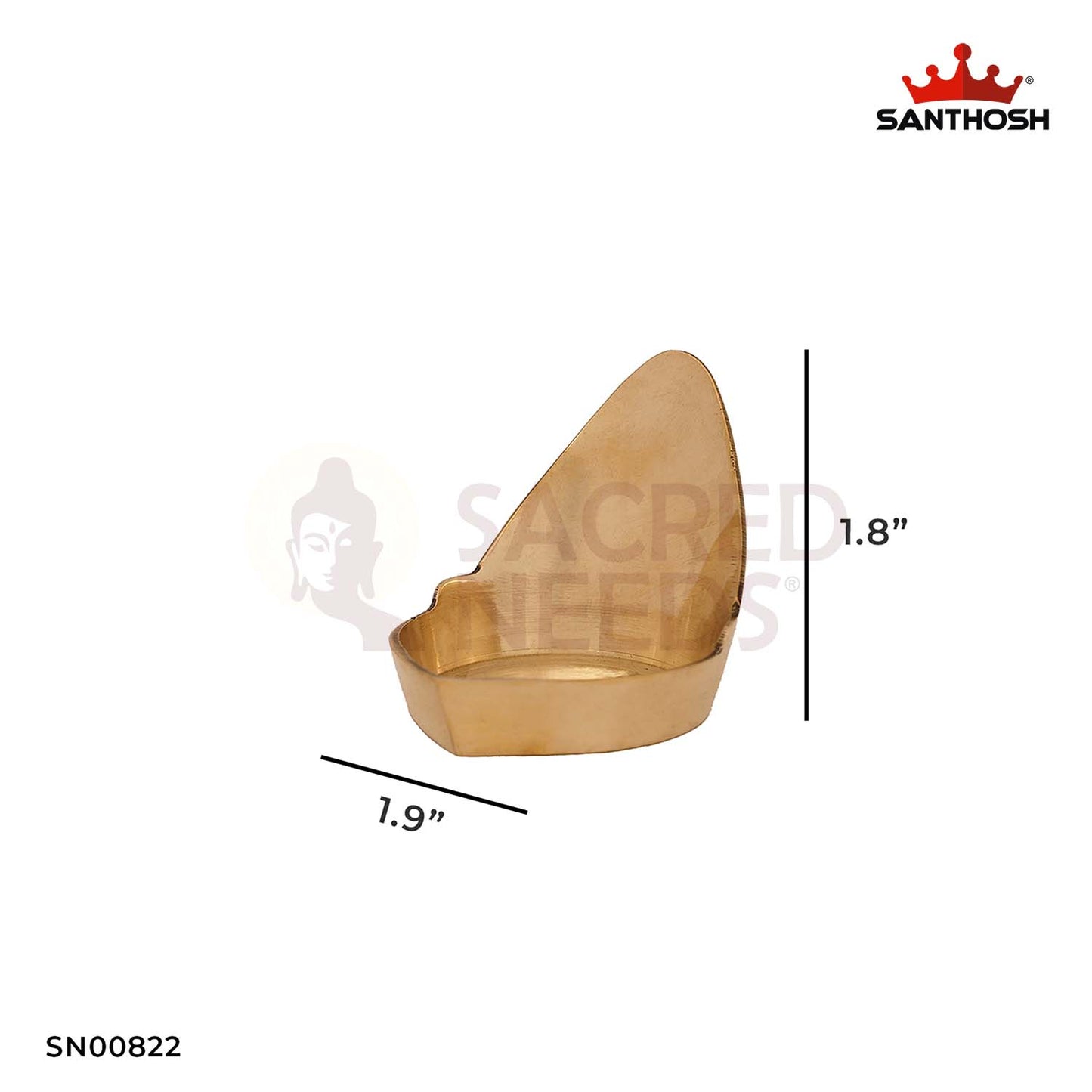 Brass Madai Vilakku – 1.8" Height | Traditional Brass Oil Lamp for Religious Ceremonies