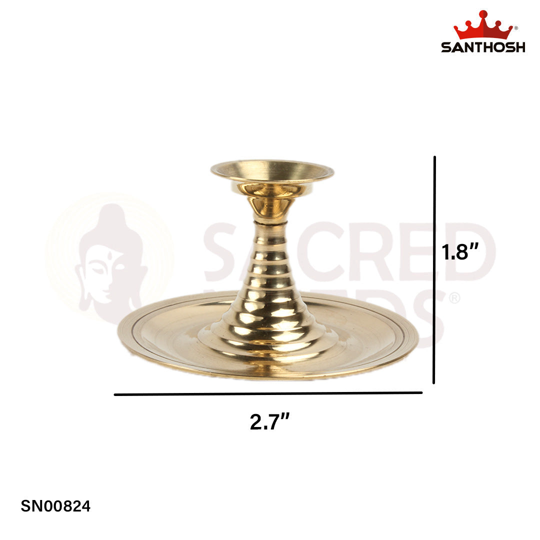 Brass Kapoor Plate Arti – 1" Height | Brass Kapoor Arti for Rituals & Temple Worship