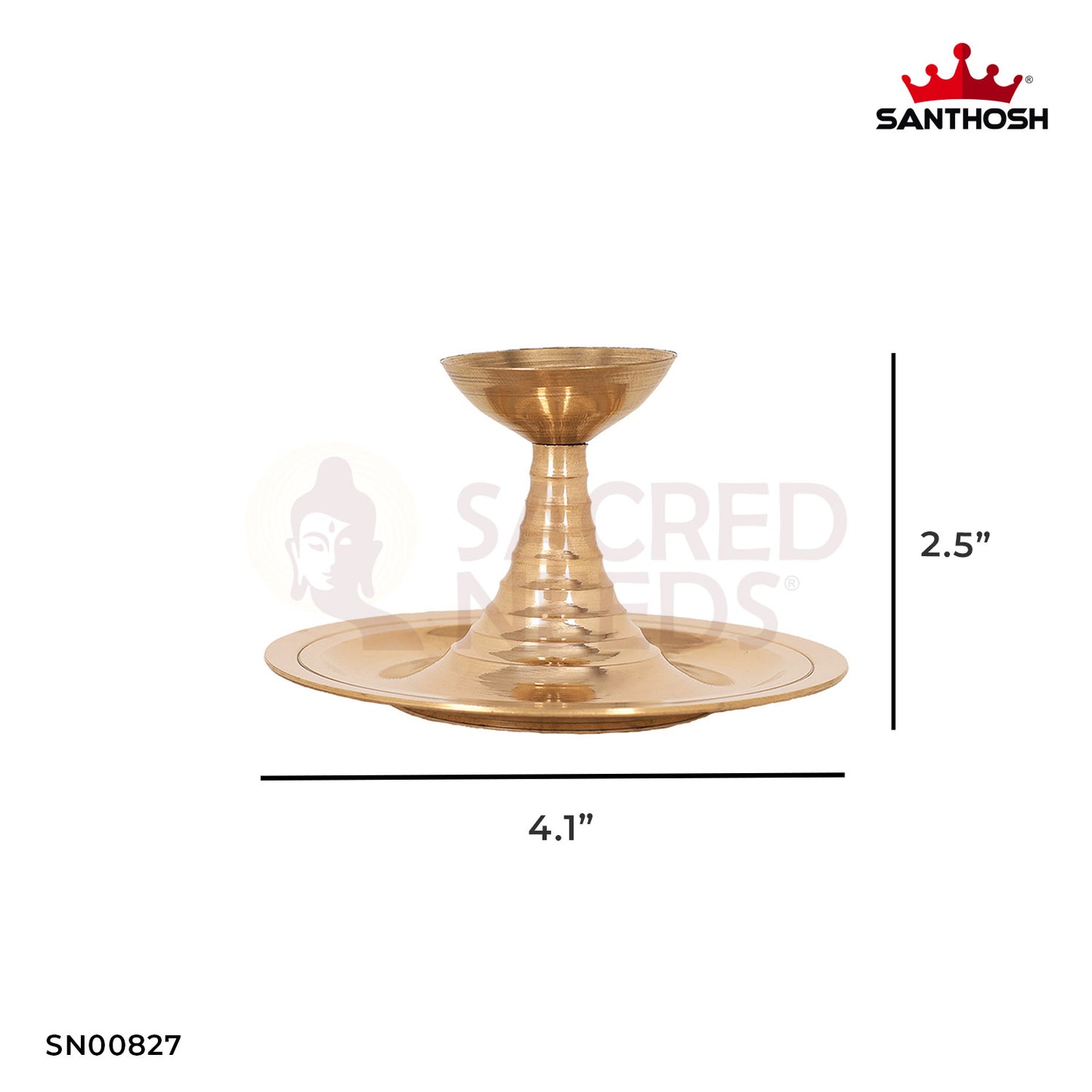 Brass Kapoor Plate Arti – 2.5" Height | Elegant Brass Kapoor Arti Plate for Pooja & Prayer