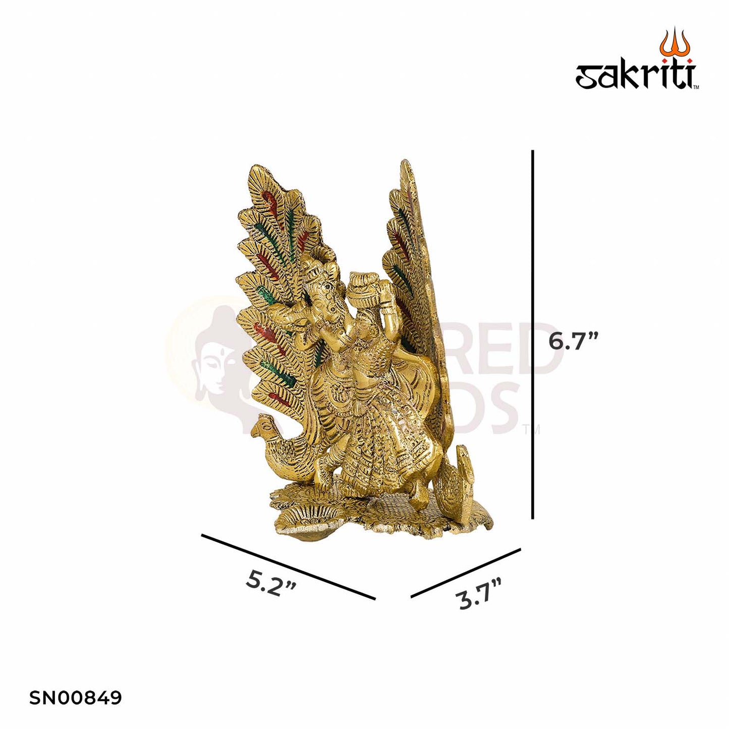 Aluminium Radha Krishna Mattki – 6.7 Inch Height | Traditional Brass Pooja Vessel for Religious Rituals & Decoration