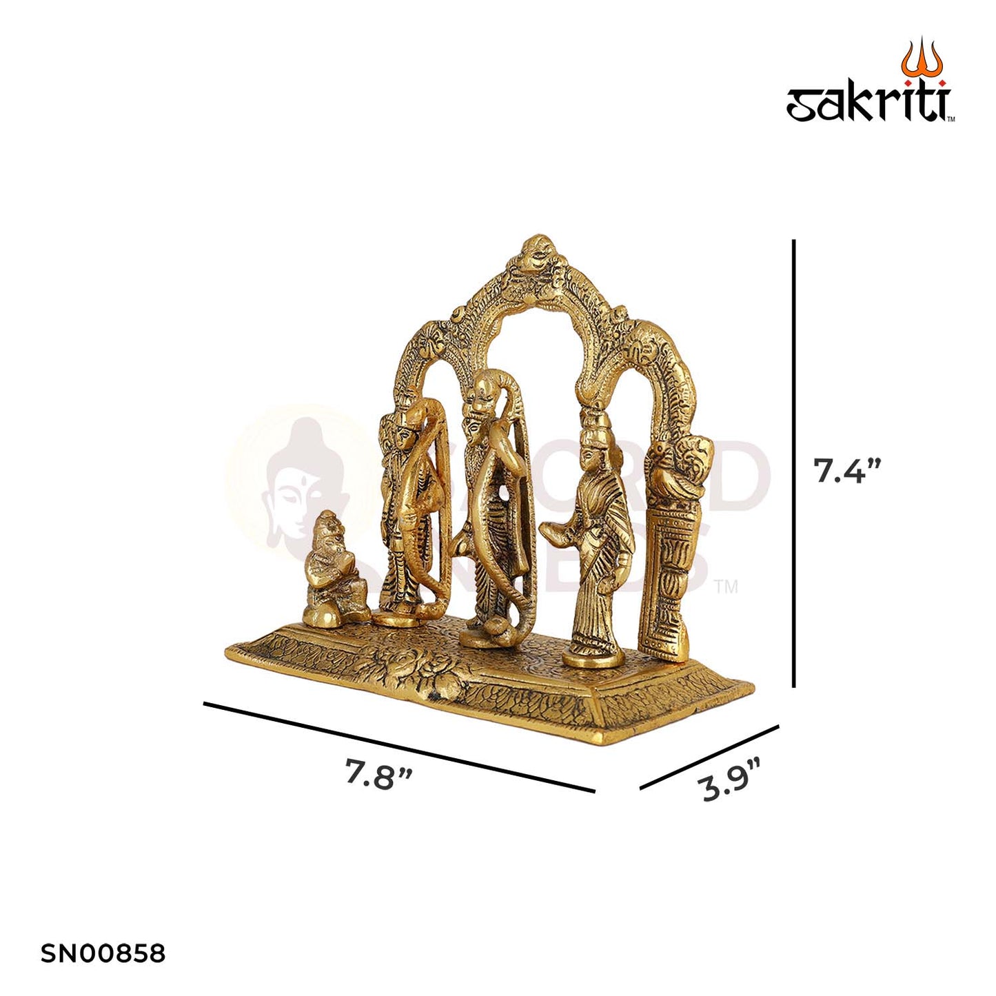 Aluminium Ram Darbar – 7.4 Inch Height | Ram Darbar Figurine for Pooja, Temple, & Home Decor