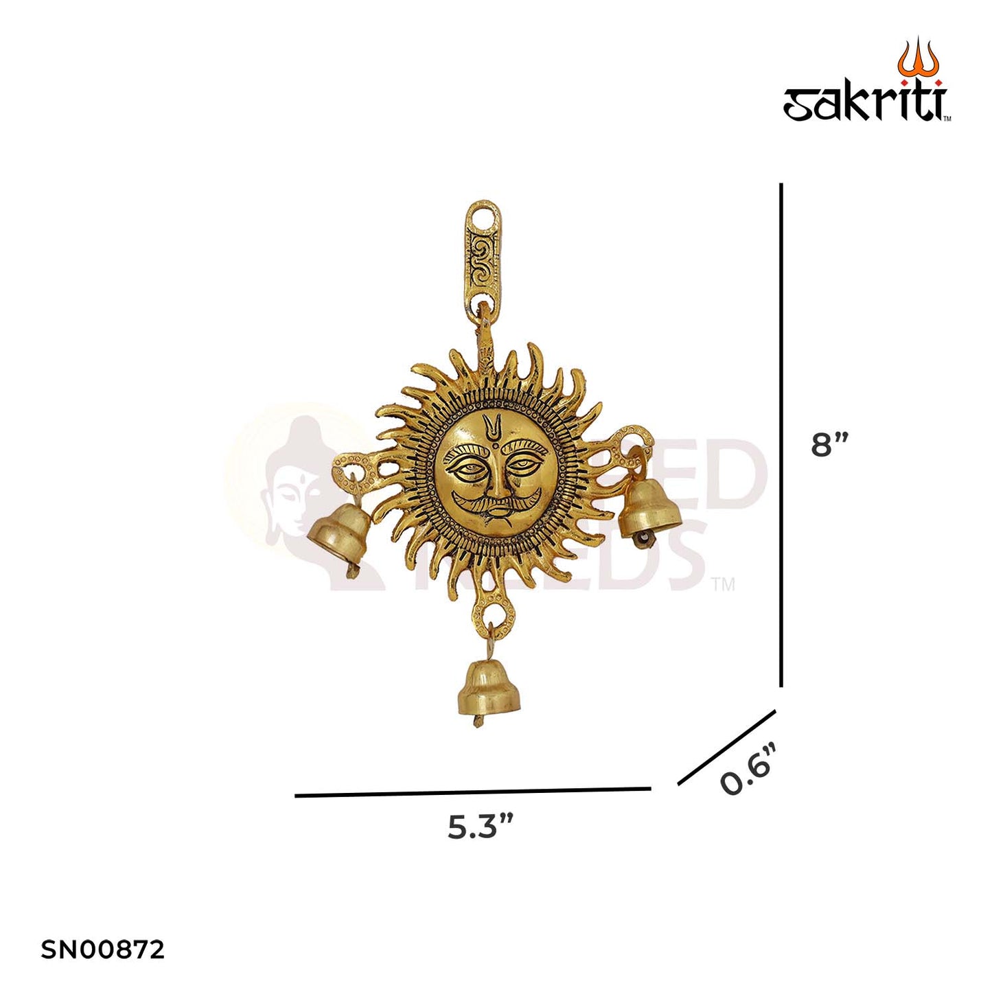 Aluminium Sun Bell Hanging – 8 Inch Height | Aluminium Sun Bell for Home Decoration & Pooja