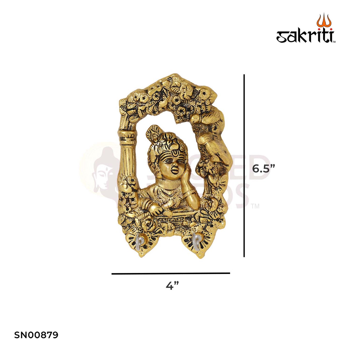 Aluminium Krishna Key Holder – 7.4 Inch Height | Krishna Key Holder for Home, Temple, & Gifting