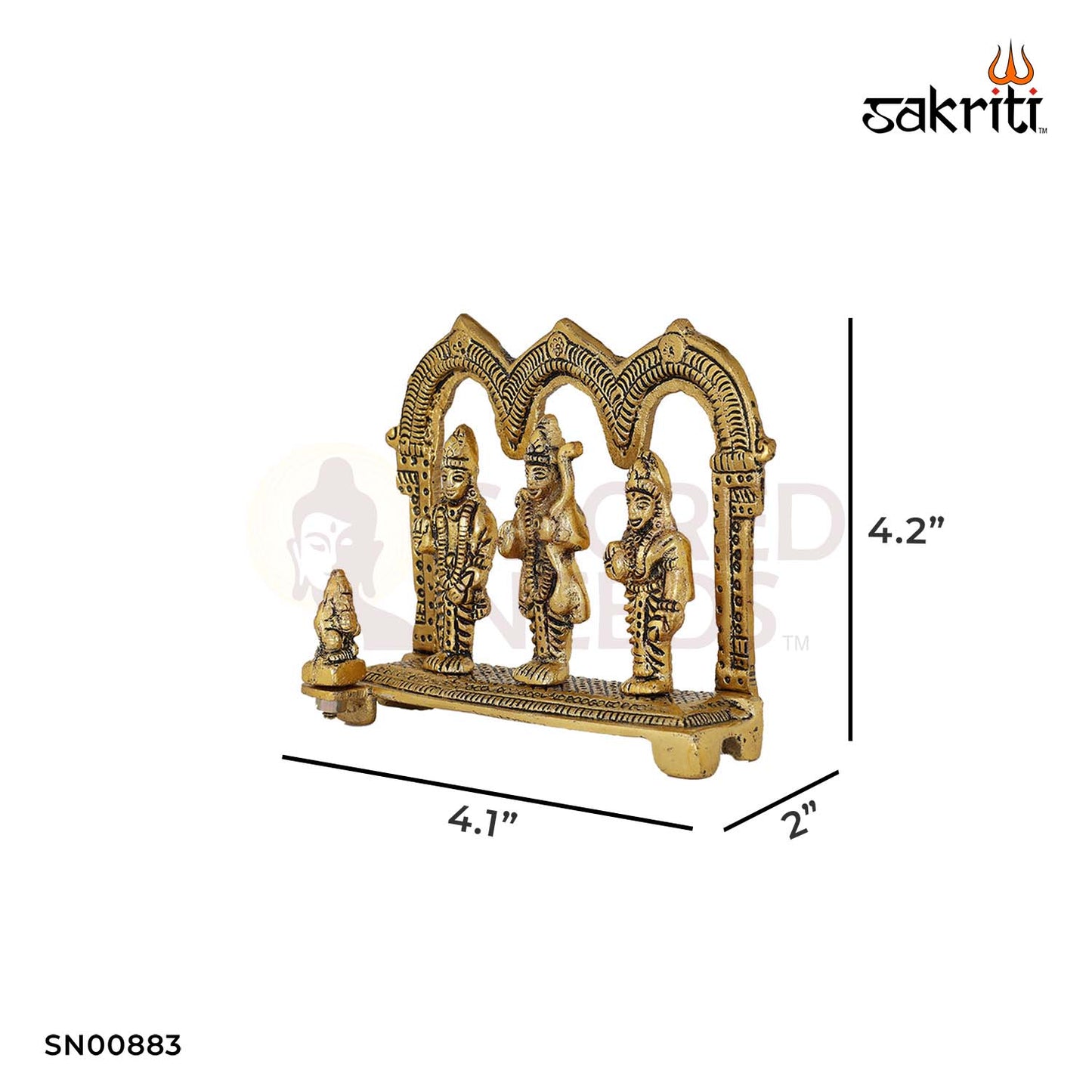 Aluminium Mini Ram Darbar – 6.6 Inch Height | Miniature Ram Darbar Figurine for Temple, Pooja & Display