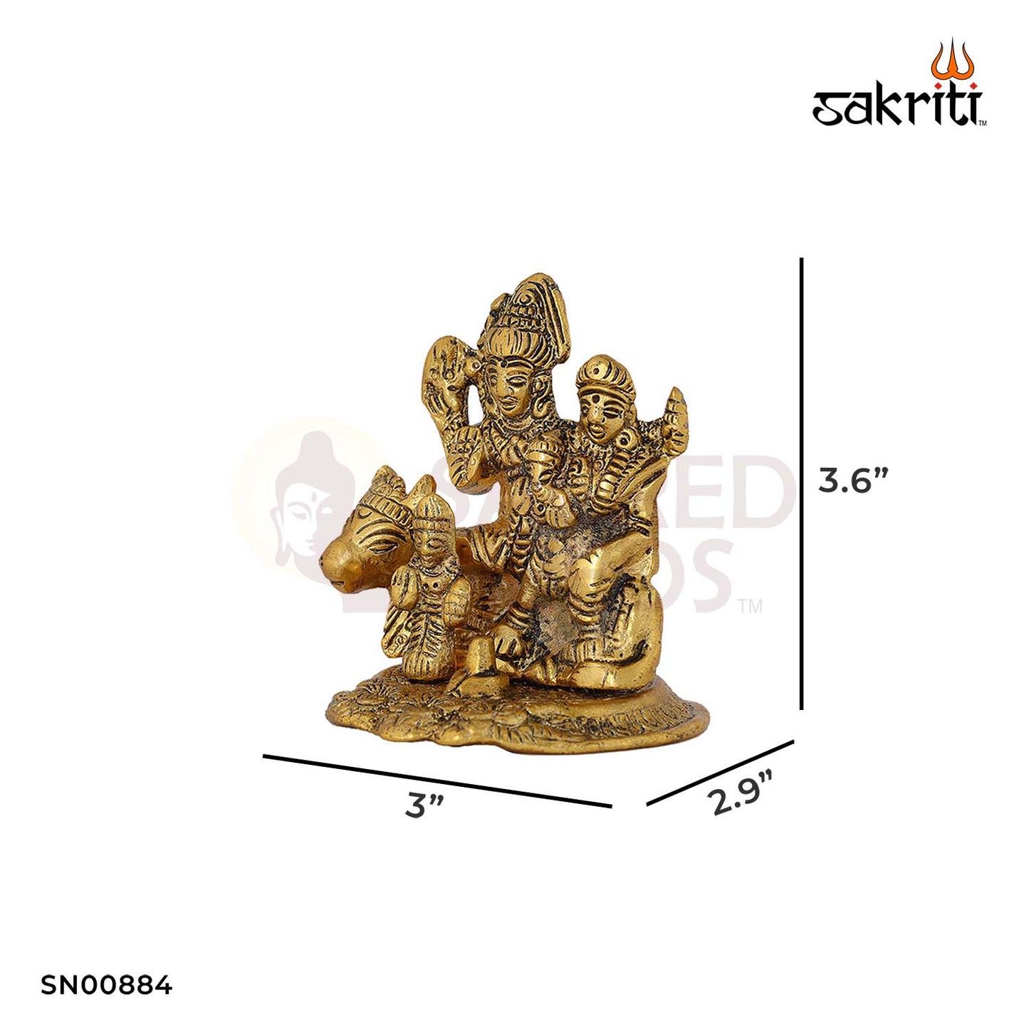 Aluminium Shivan Family – 5.1 Inch Height | Shivan Family Statue for Pooja, Temple & Home Decor