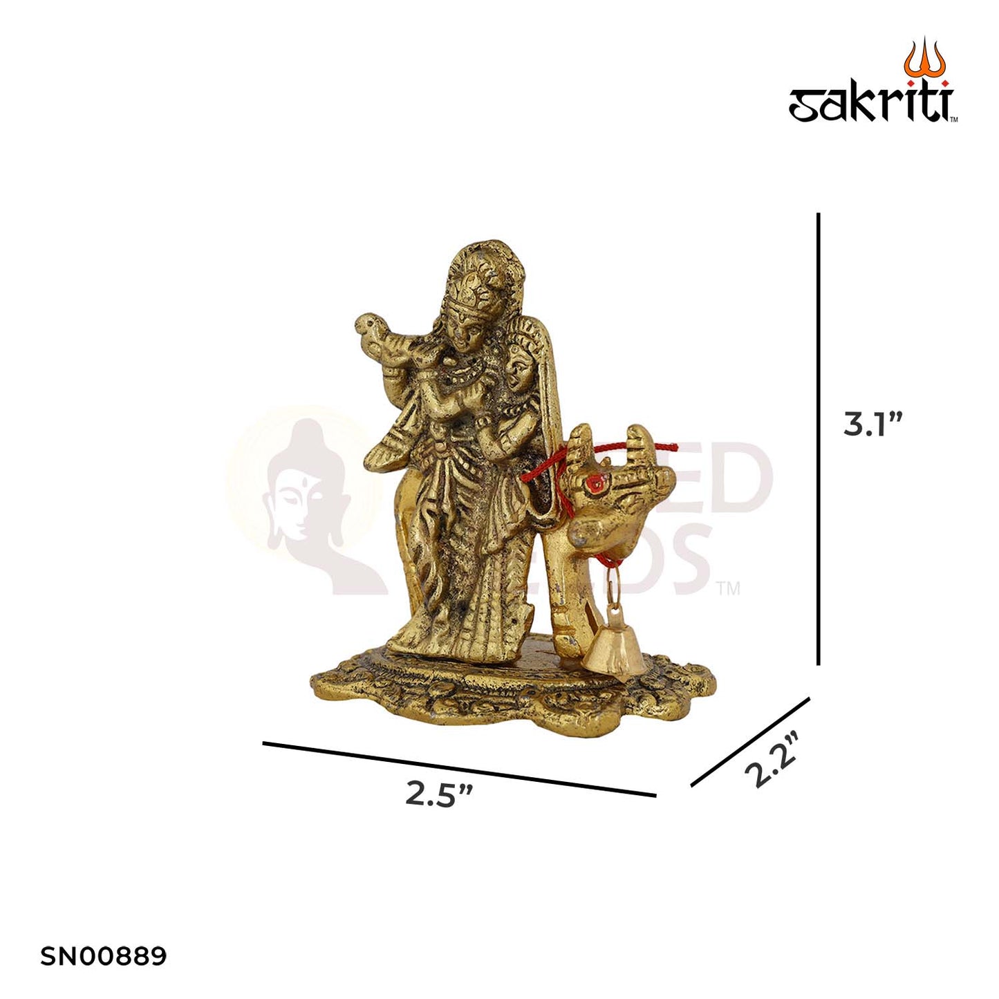 Aluminium Radha Krishna – 4.9 Inch Height | Radha Krishna Idol for Home Decor, Pooja & Worship