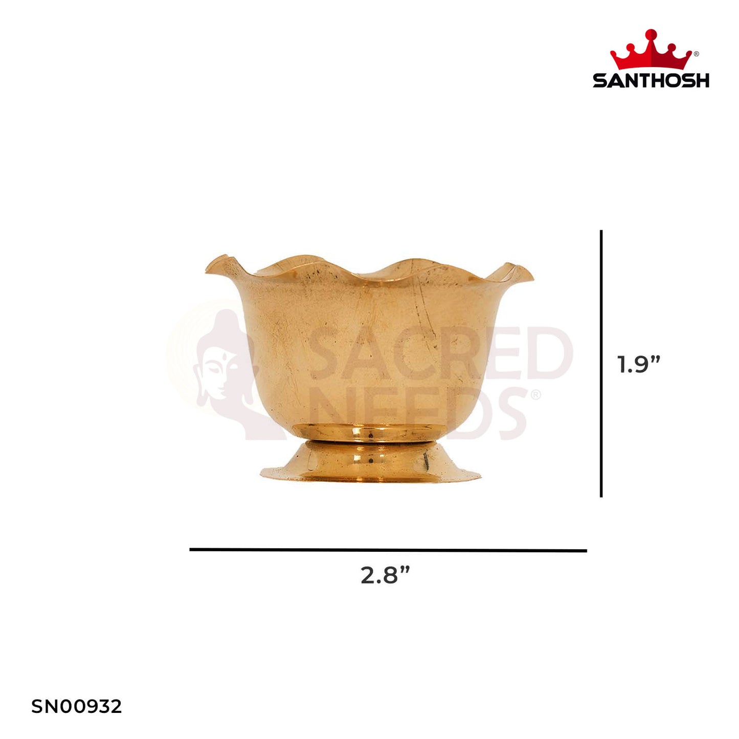 ICC Special Chandan Cup – 1.9 Inch Height | Brass Cup for Chandan, Pooja & Rituals