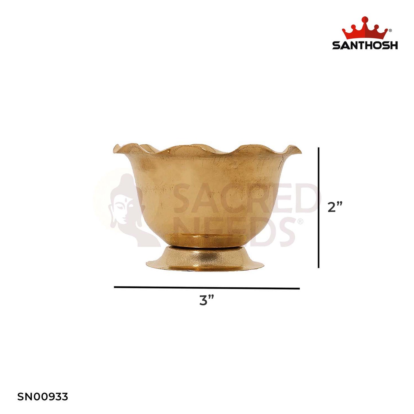 ICC Special Chandan Cup – 2 Inch Height | Brass Cup for Chandan, Pooja & Rituals