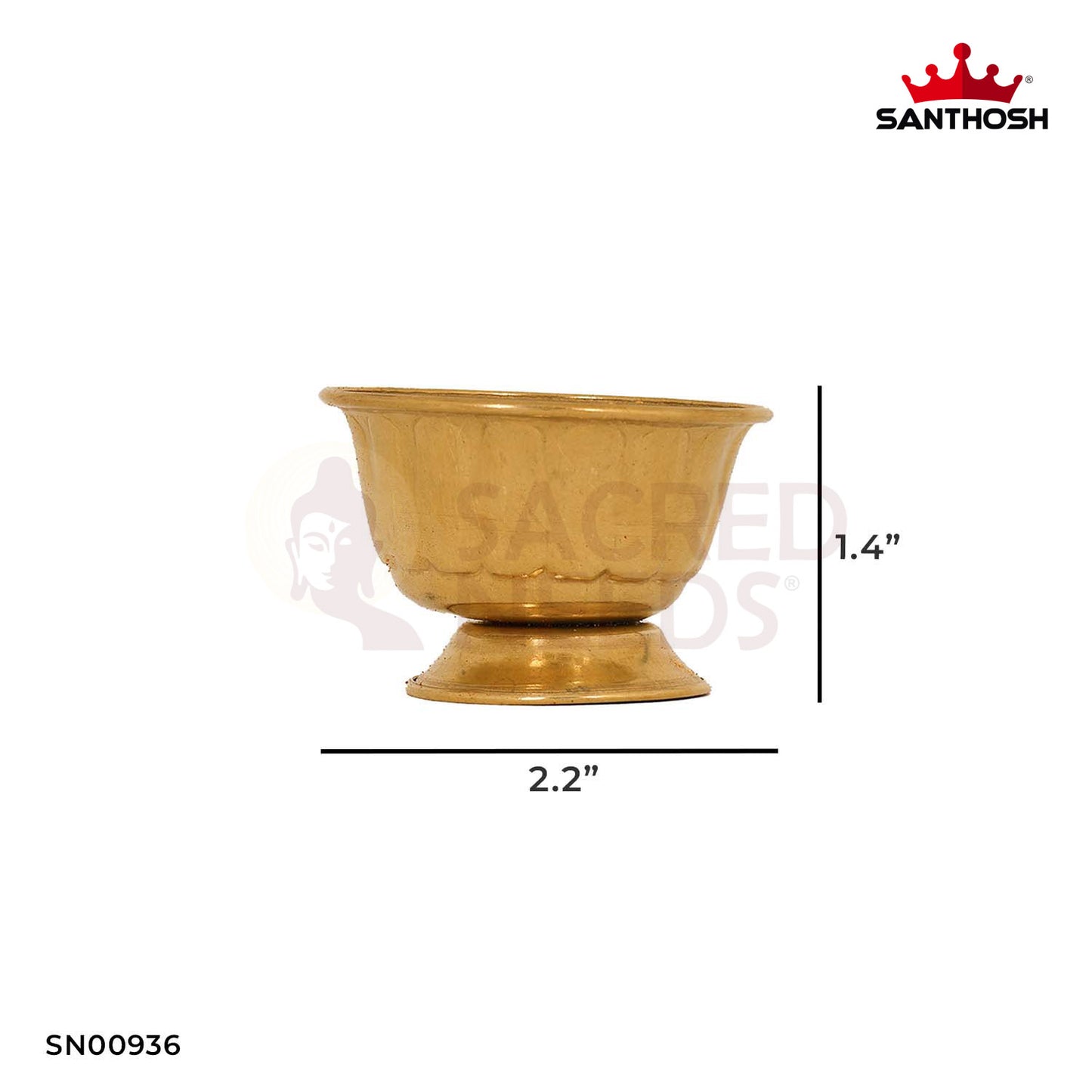 ICC Chandan Cup – 1.4 Inch Height | Brass Chandan Cup for Pooja & Temple