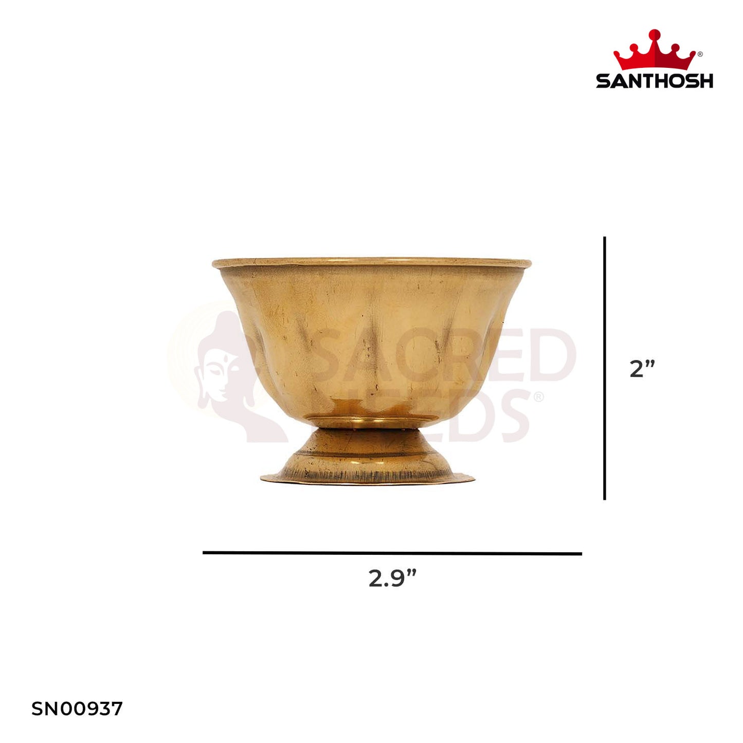 ICC Chandan Cup – 2 Inch Height | Brass Chandan Cup for Pooja & Temple