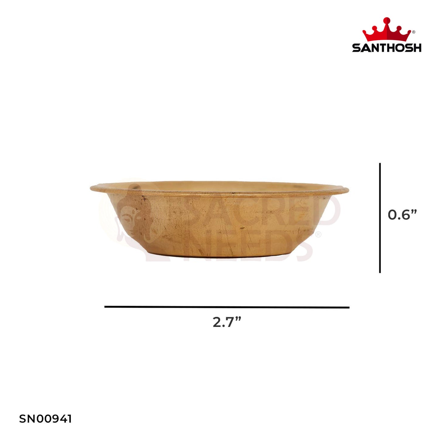 ICC Rocket Bowl – 0.6 Inch Height | Brass Bowl for Pooja, Offerings & Rituals