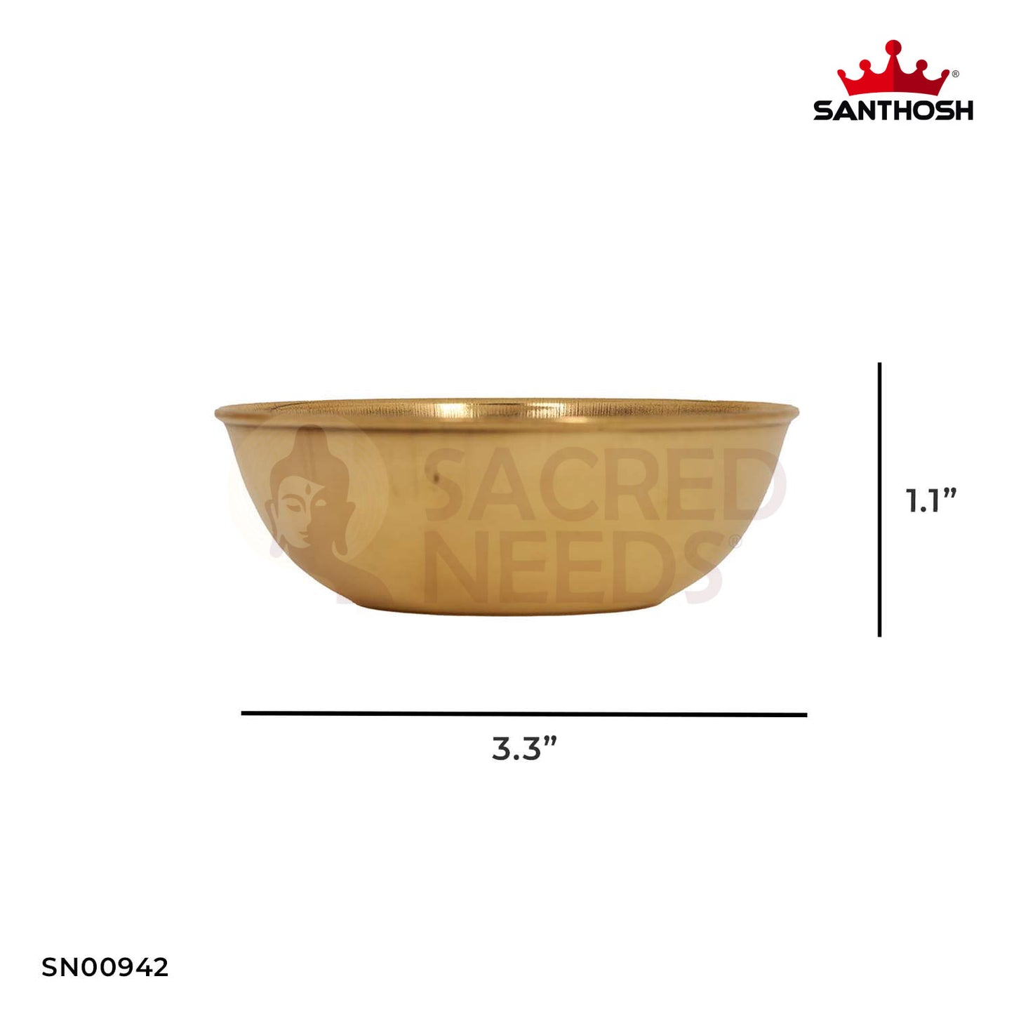 ICC Rocket Bowl – 1.1 Inch Height | Brass Bowl for Pooja, Offerings & Rituals