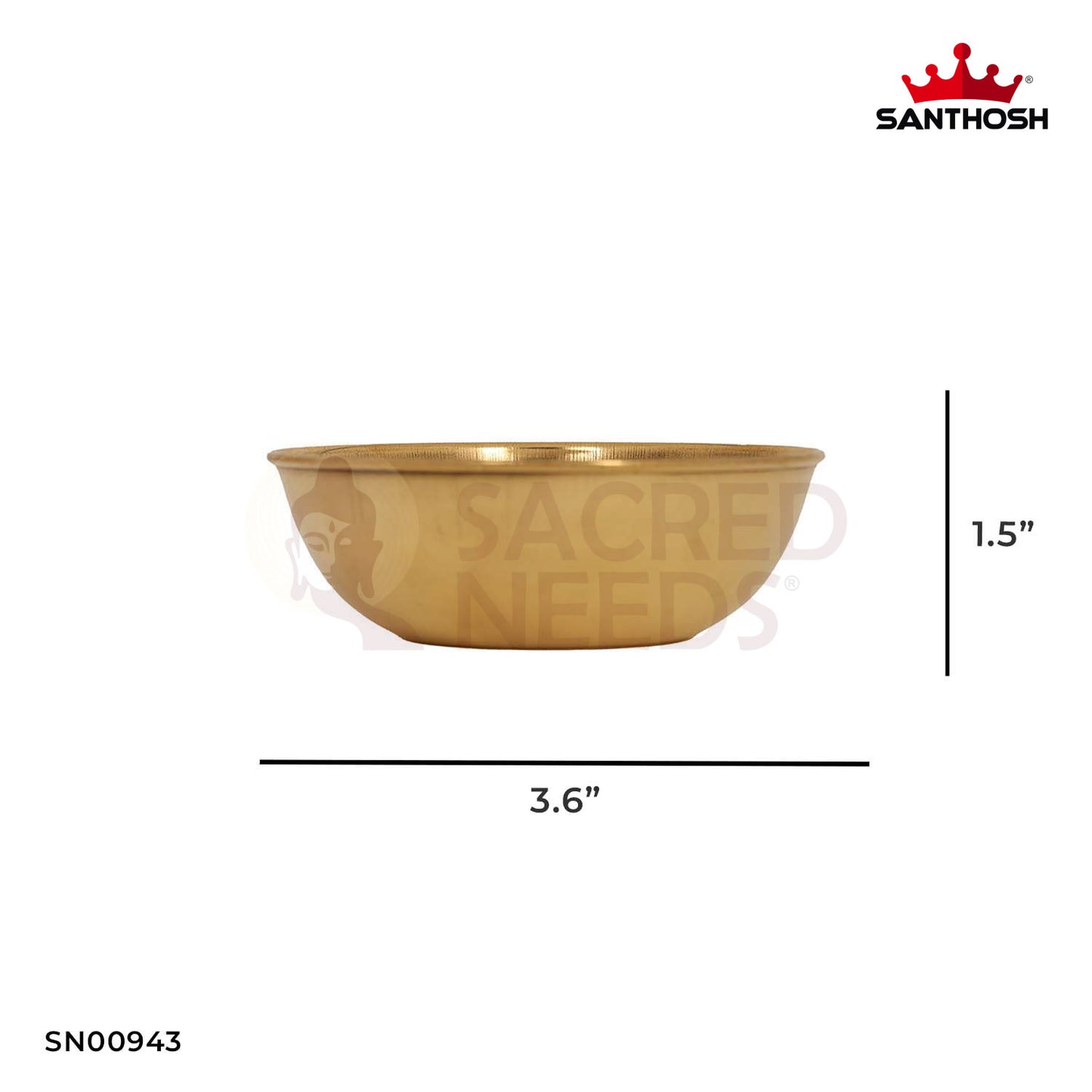 ICC Rocket Bowl – 1.5 Inch Height | Brass Bowl for Pooja, Offerings & Rituals