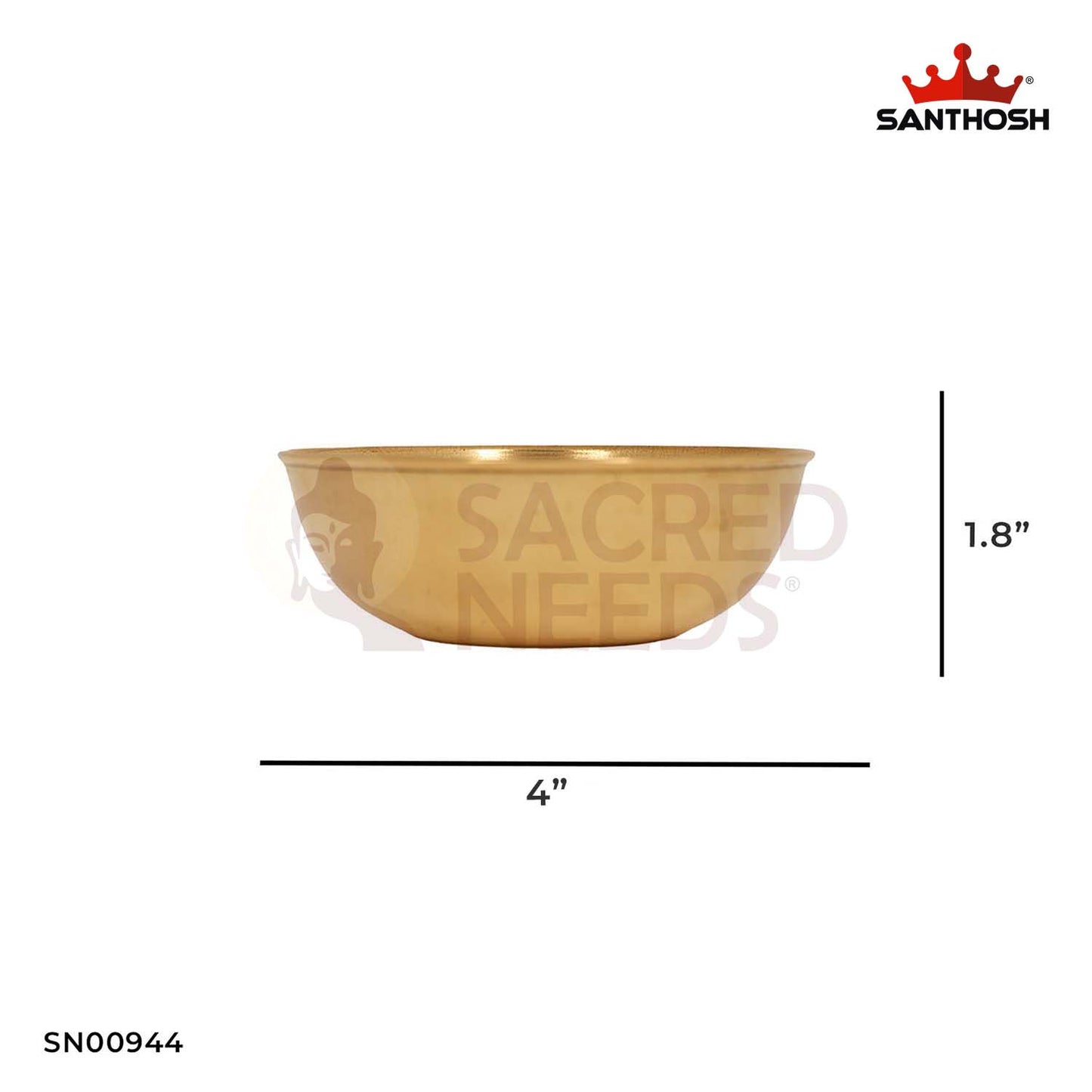 ICC Rocket Bowl – 1.8 Inch Height | Brass Bowl for Pooja, Offerings & Rituals