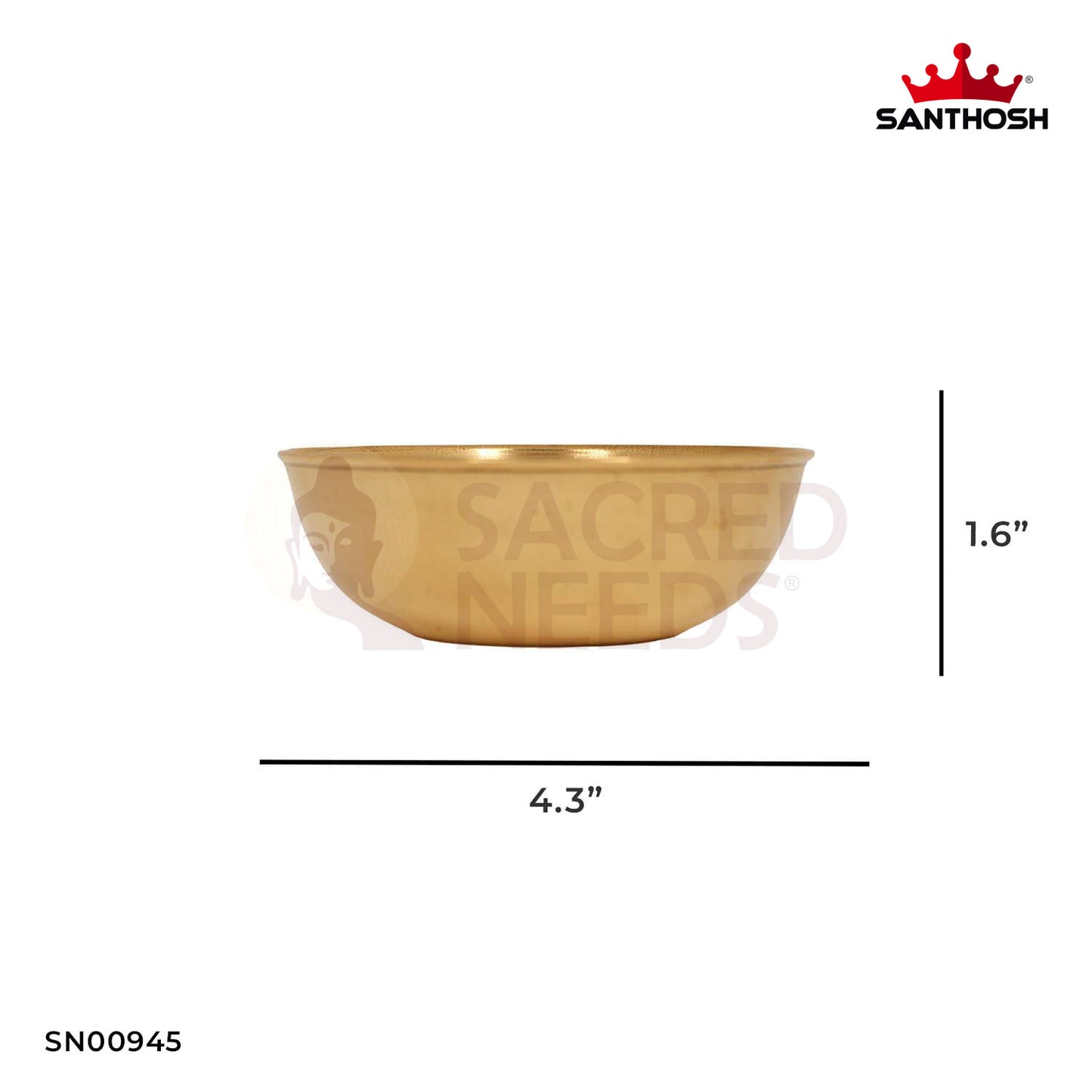 ICC Rocket Bowl – 1.6 Inch Height | Brass Bowl for Pooja, Offerings & Rituals