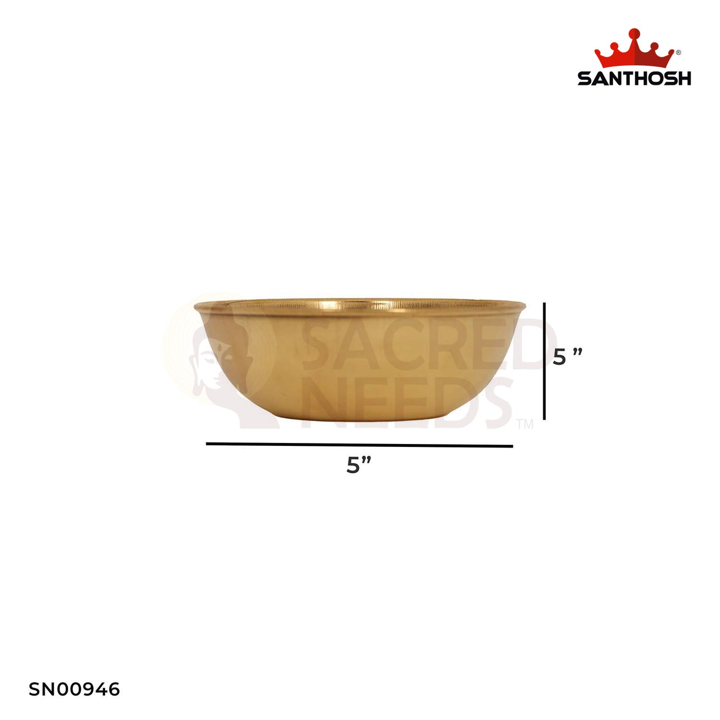 ICC Rocket Bowl – 1.7 Inch Height | Brass Bowl for Pooja, Offerings & Rituals