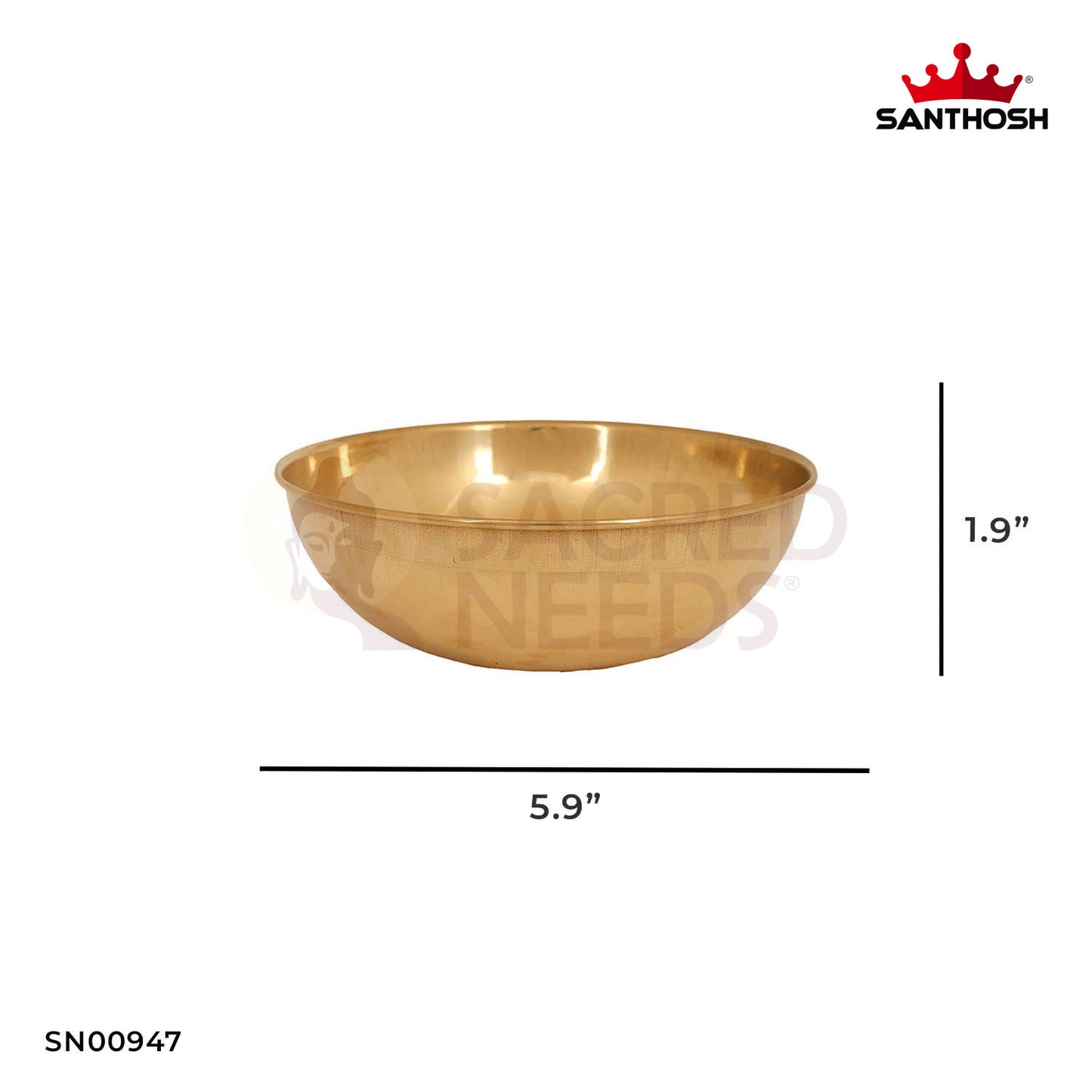 ICC Rocket Bowl – 1.9 Inch Height | Brass Bowl for Pooja, Offerings & Rituals