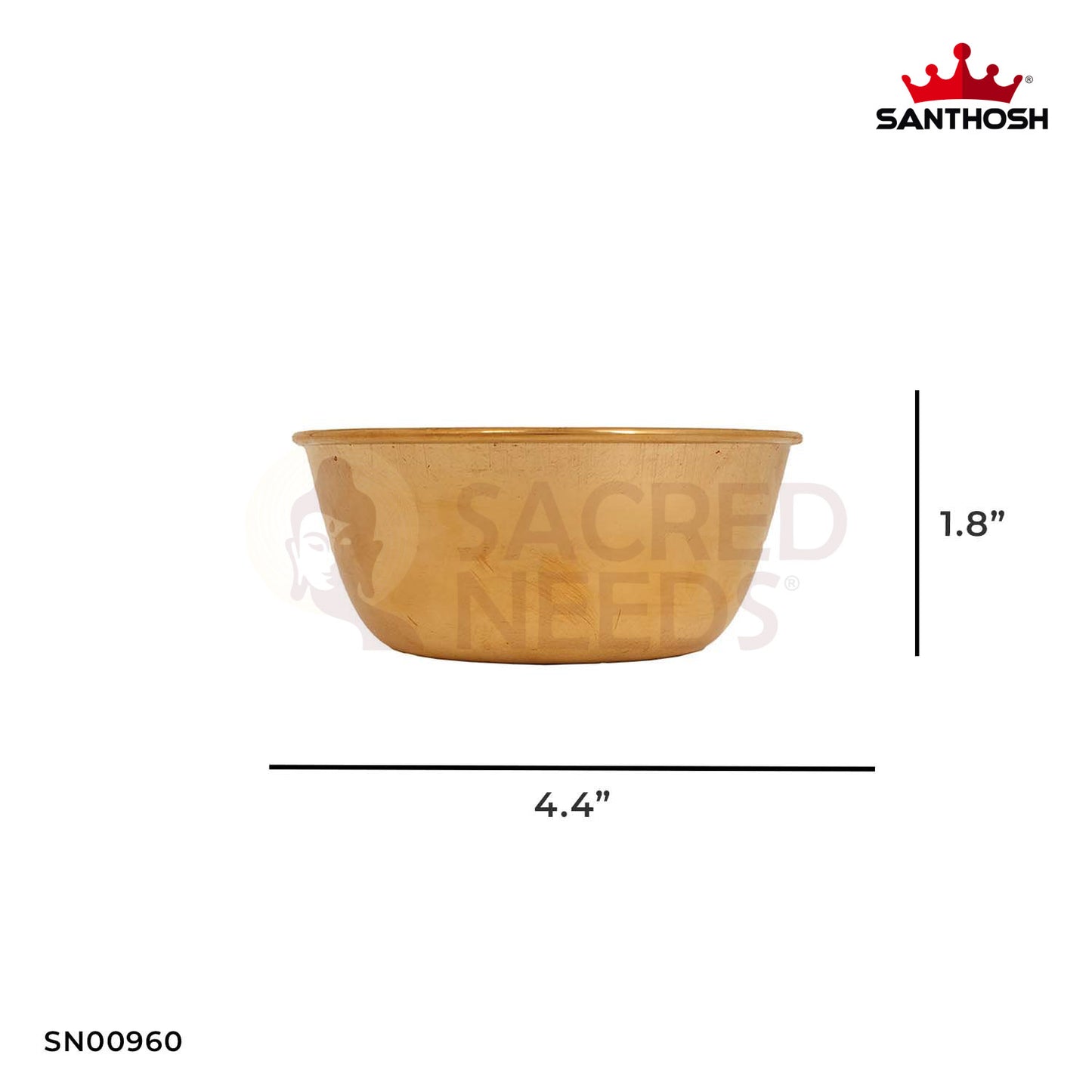 ICC Prasadam Bowl – 1.8 Inch Height | Traditional Brass Bowl for Naivedyam & Temple Use