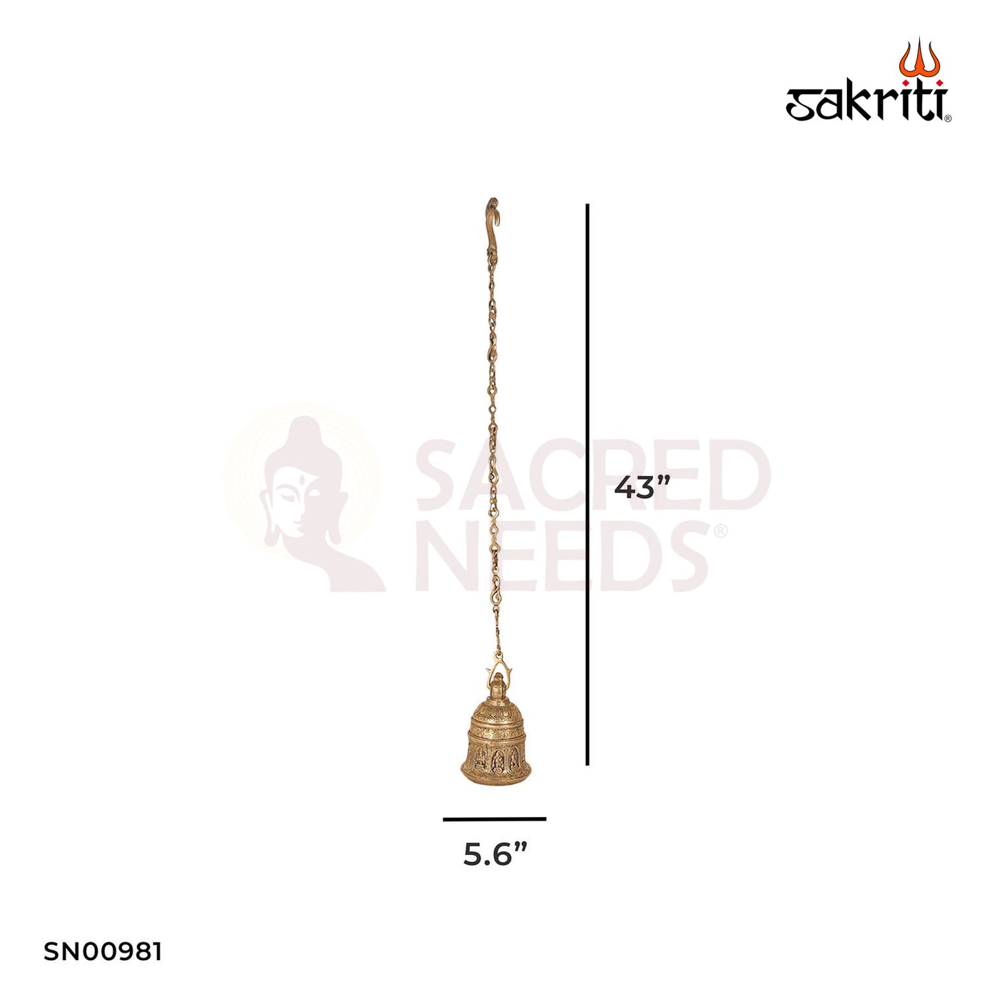 Brass Dasavatharam Hanging Bell – 43 Inch Height | Hanging Bell with 10 Avatars of Vishnu